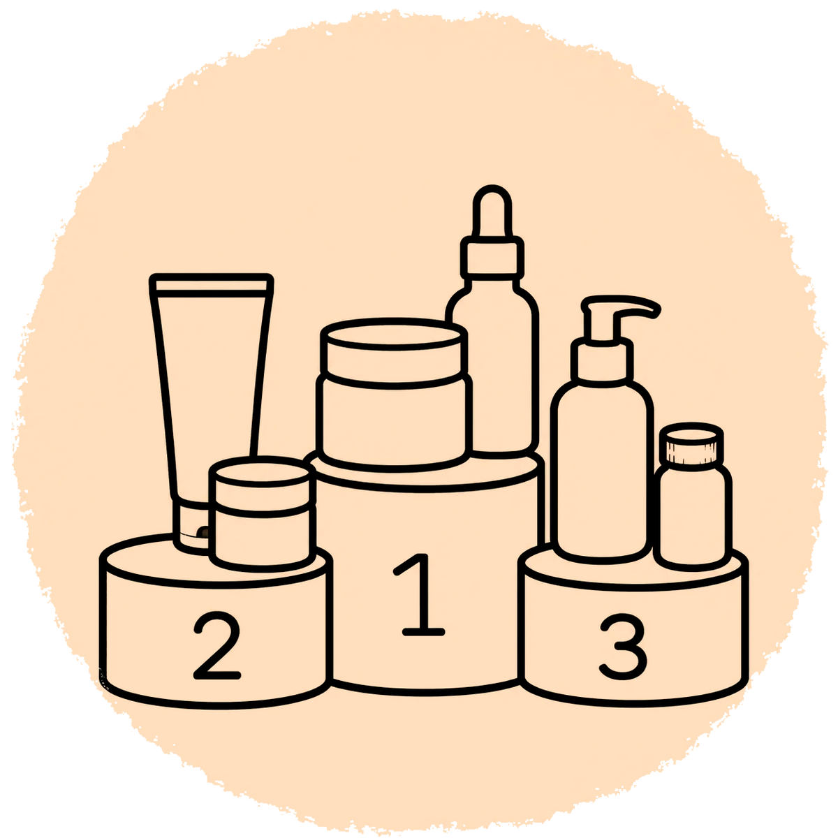 Beauty products on a three-step winners podium