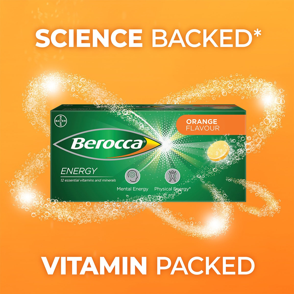 Berocca Performance Orange – 30 Effervescent Tablets | Daily Energy & Mental Sharpness | UpoLife®