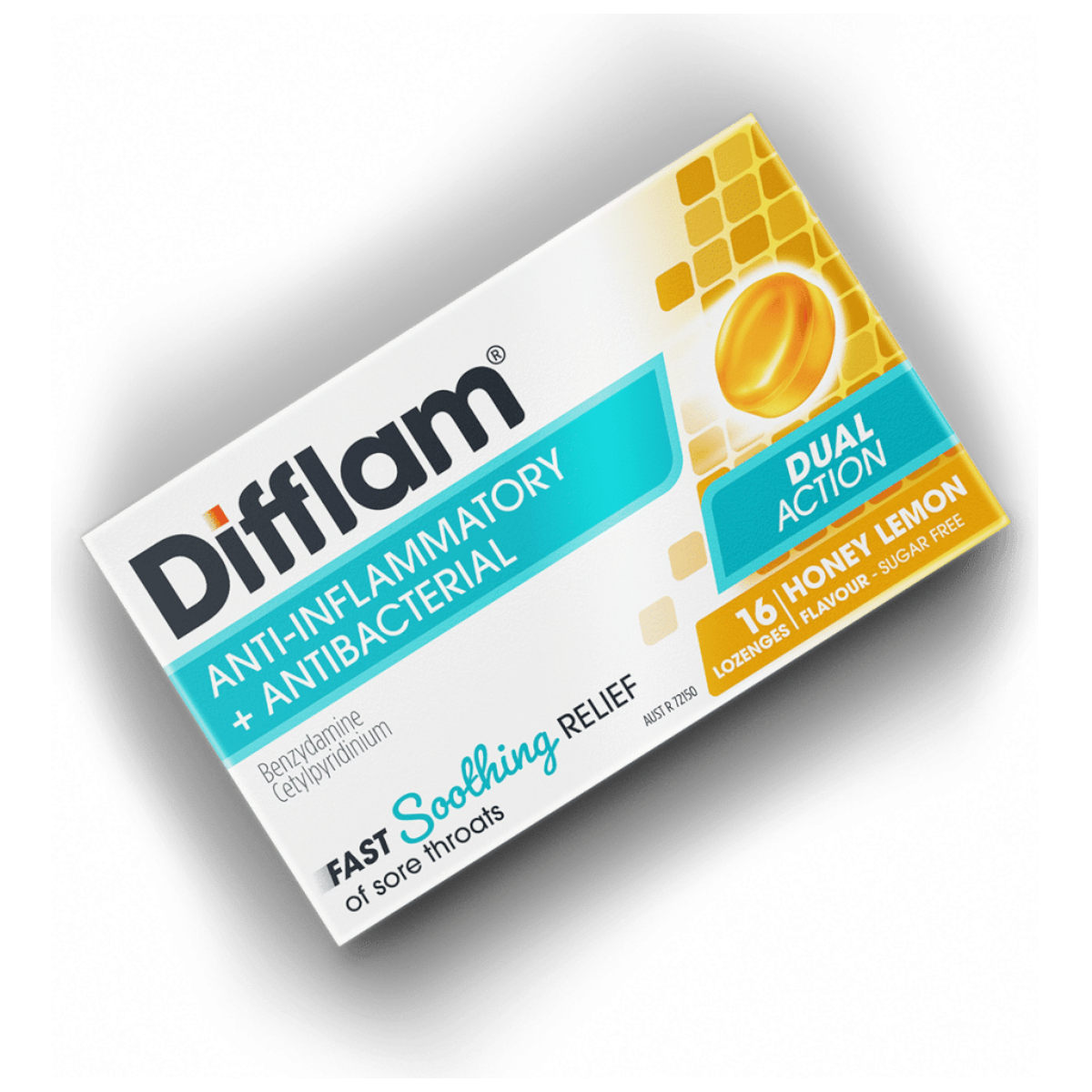 Difflam Honey & Lemon Lozenges 16 | Dual Action Soothing Relief UpoLife