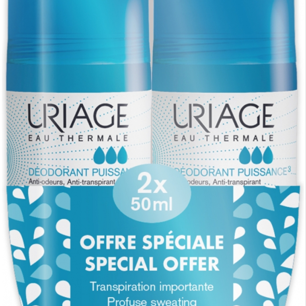 Uriage Power 3 Deodorant Roll-On 50ml × 2 – Long-Lasting Anti-Odor & Antiperspirant | UpoLife®