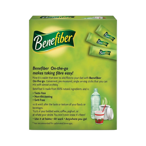 Benefiber On-The-Go Stick Packs – Box Back