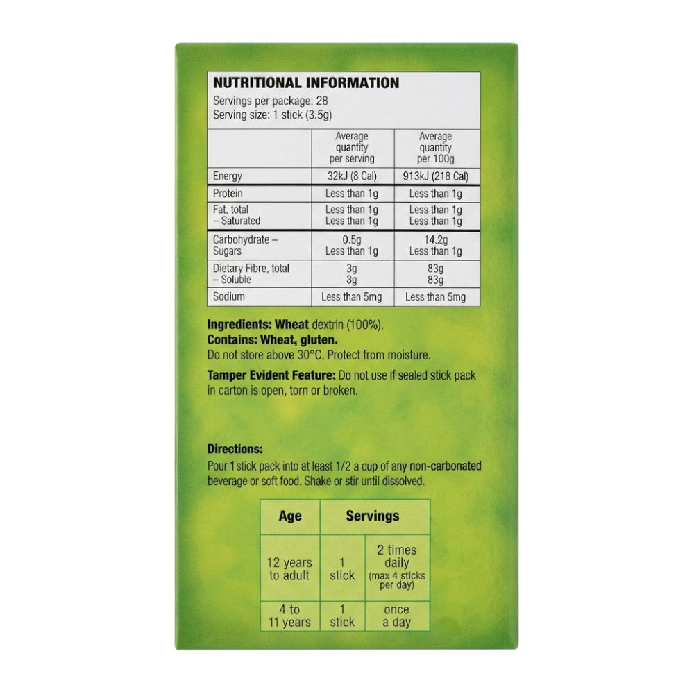 Benefiber On-The-Go Stick Packs – Packaging Detail