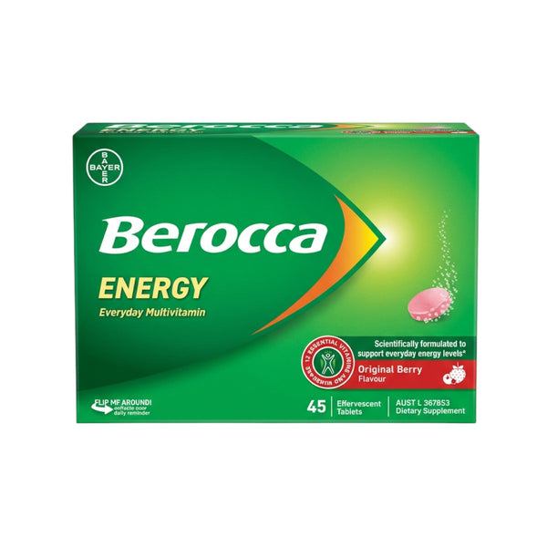 Berocca Energy Original Berry effervescent tablets box front view