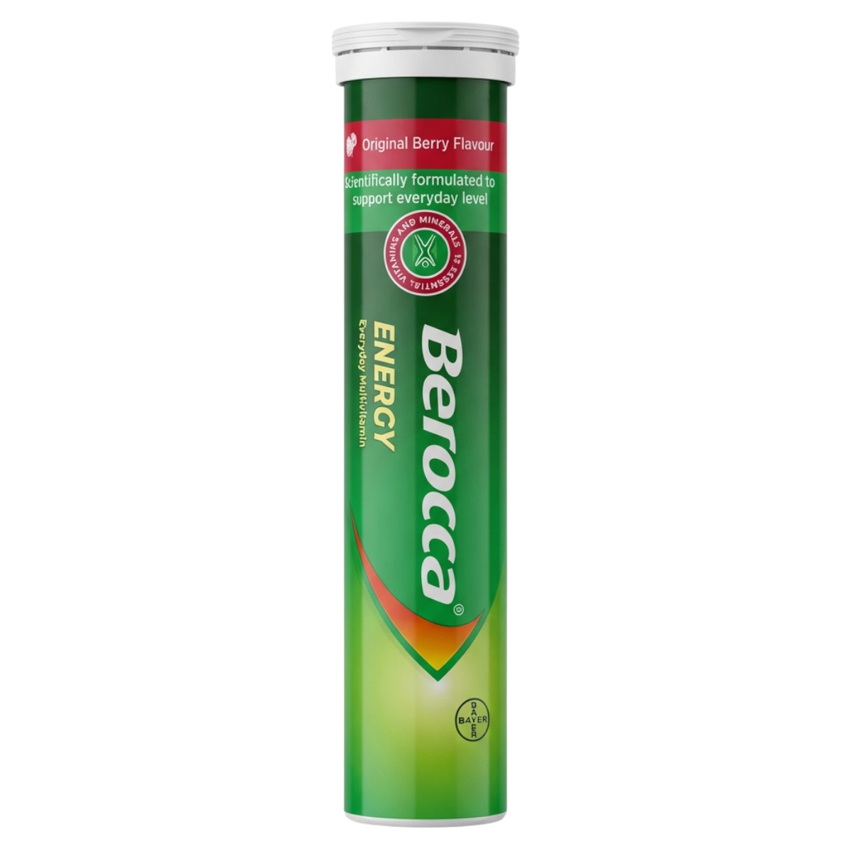 Berocca Energy Original Berry effervescent tablets tube front view
