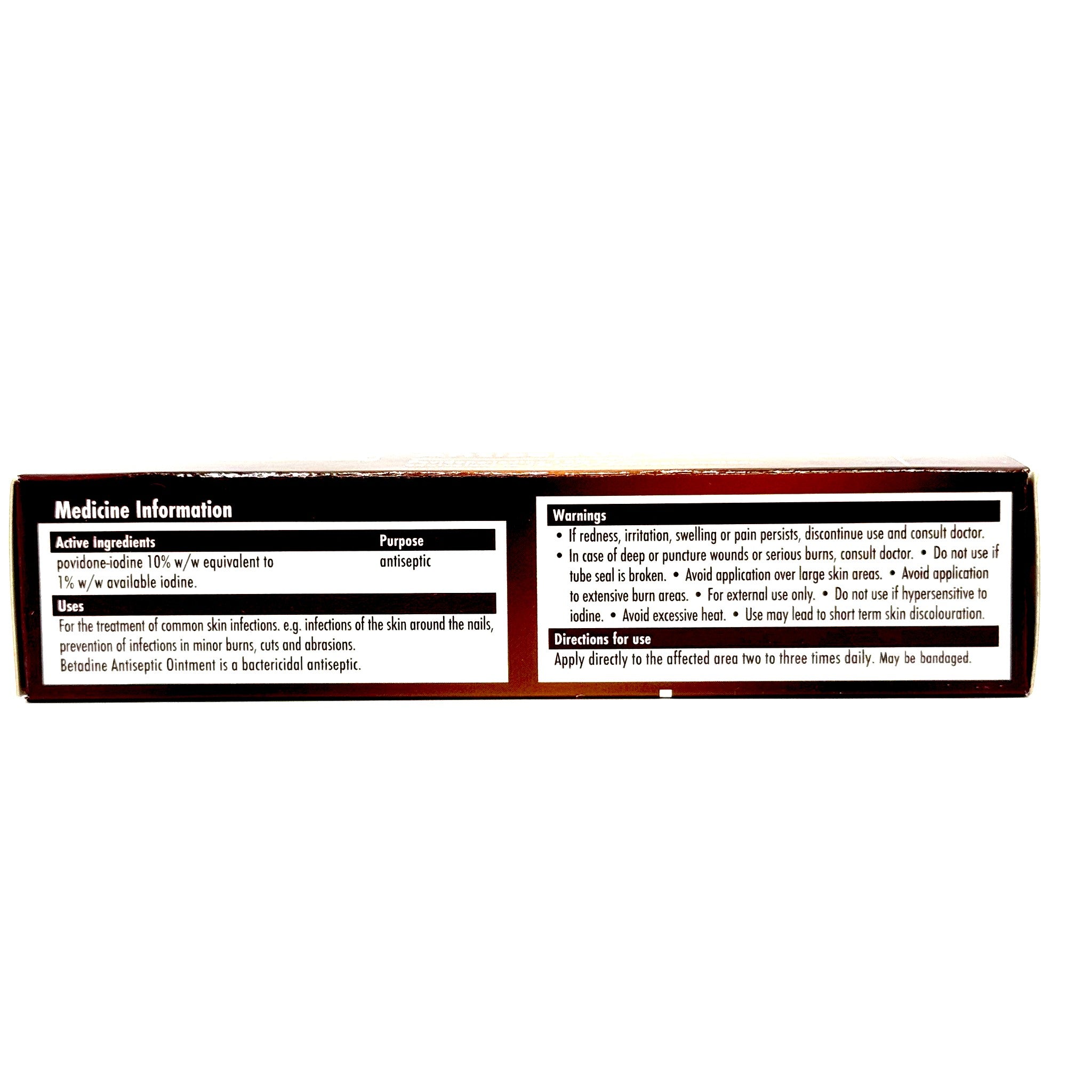 Betadine Antiseptic Ointment 25g active ingredients, uses, warnings, directions