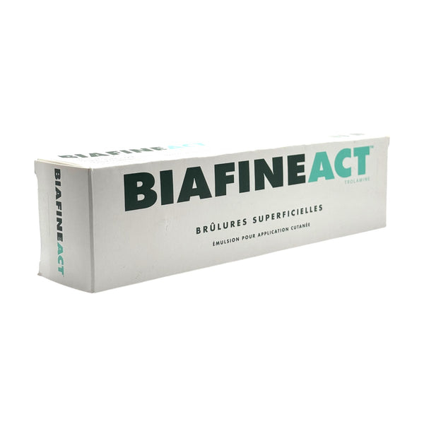 Biafine Act emulsion 139.5g side view of carton