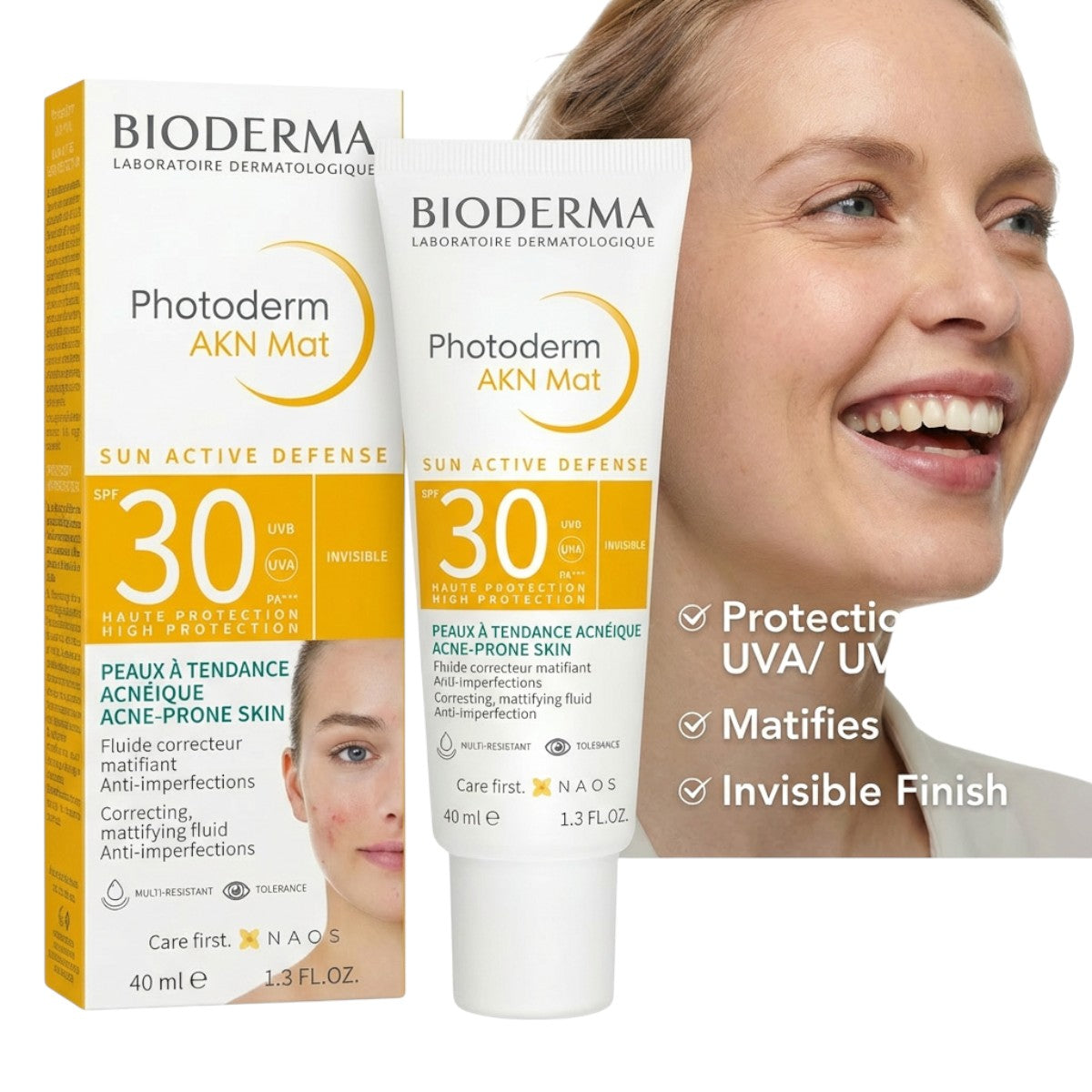 Bioderma Photoderm AKN Mat SPF 30 – On Skin Matte Finish