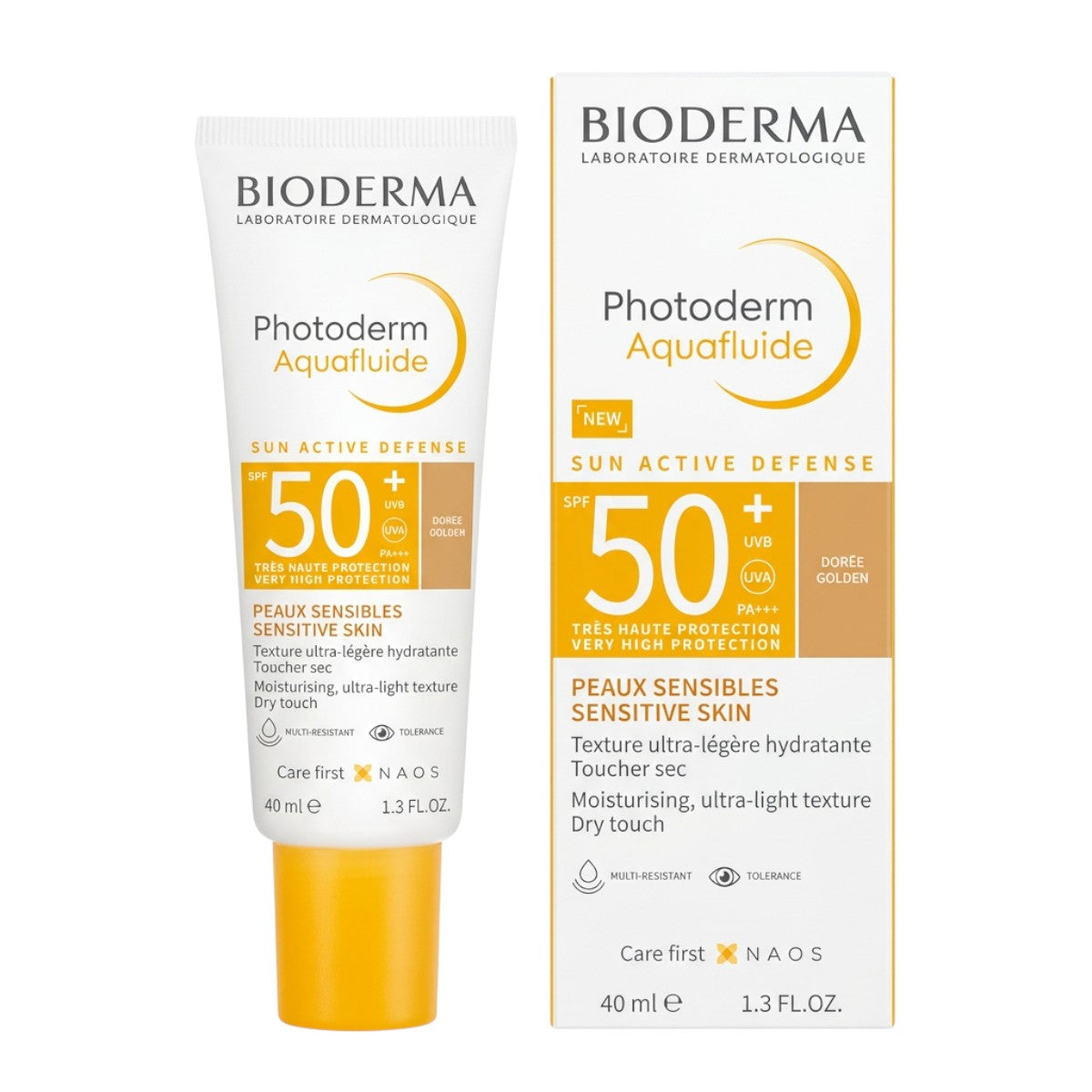 Bioderma Photoderm Aquafluide SPF50+ Golden – Box and Tube