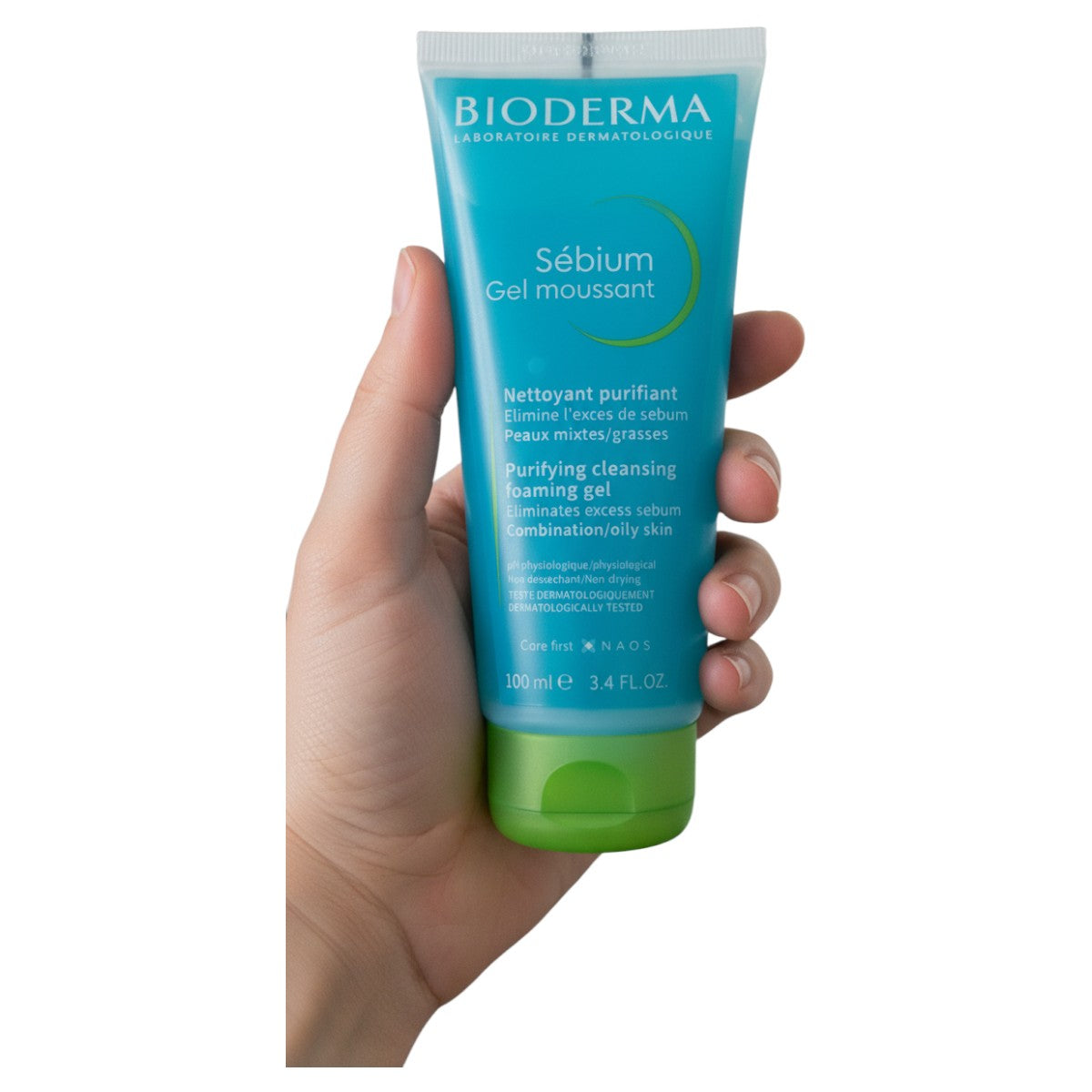 Bioderma Sébium Foaming Gel Cleanser 100ml in hand