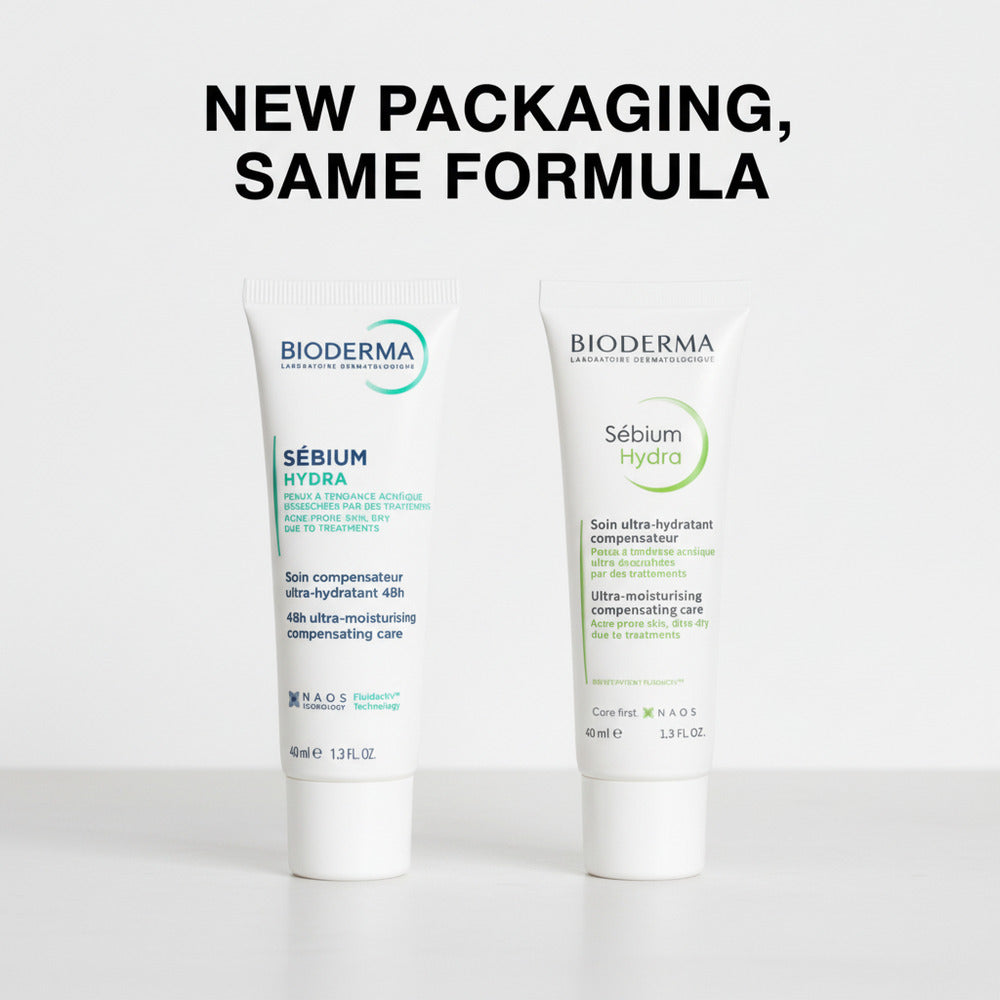 Bioderma Sebium Hydra old and new packaging comparison same formula redesigned tube