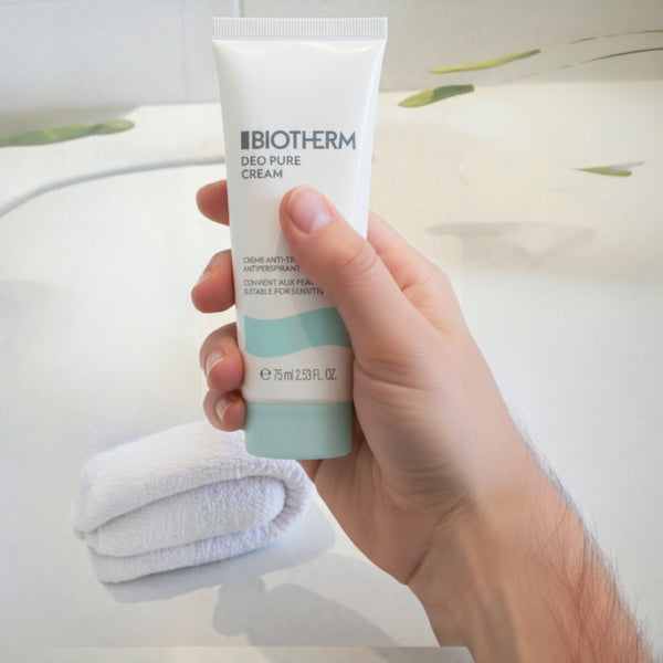 Biotherm Deo Pure Antiperspirant Cream 75ml in hand
