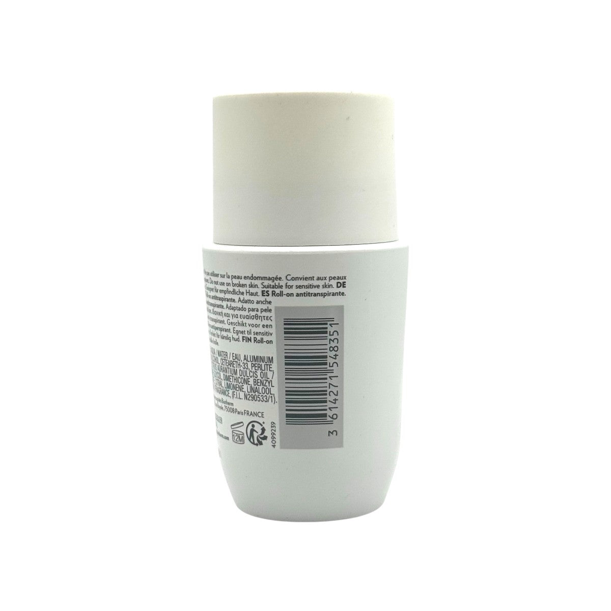 Biotherm Lait Corporel 72H Antiperspirant Roll-On Deodorant 75ml side view of bottle