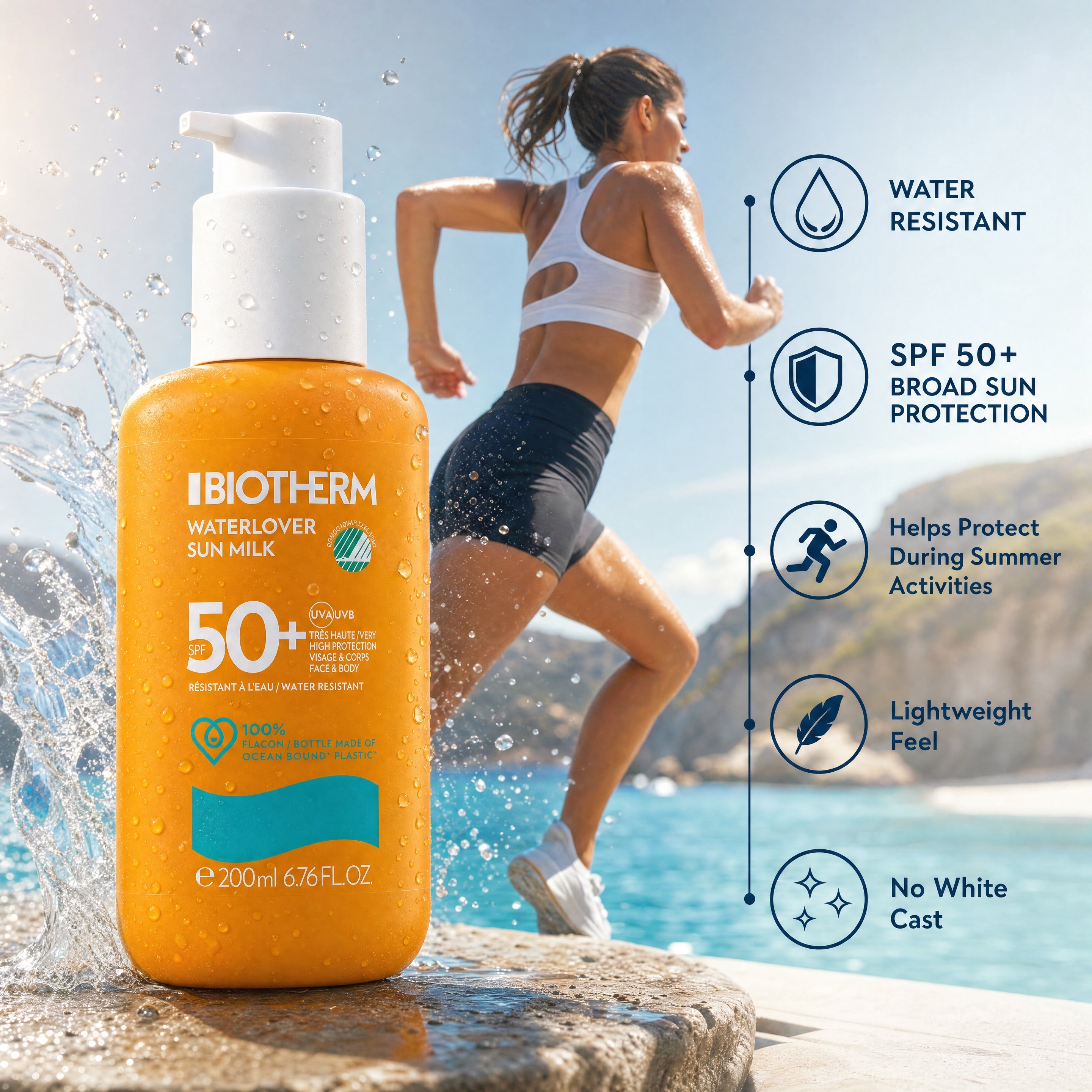 Biotherm Waterlover Sun Milk SPF50+ 200ml – Water Resistant Sun Protection
