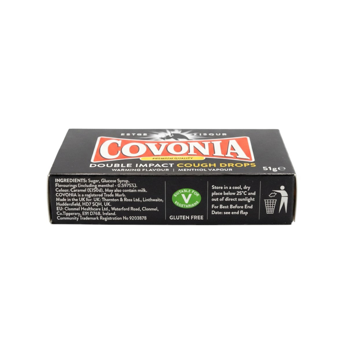 Covonia Original Double Impact Cough Drops ingredients and details