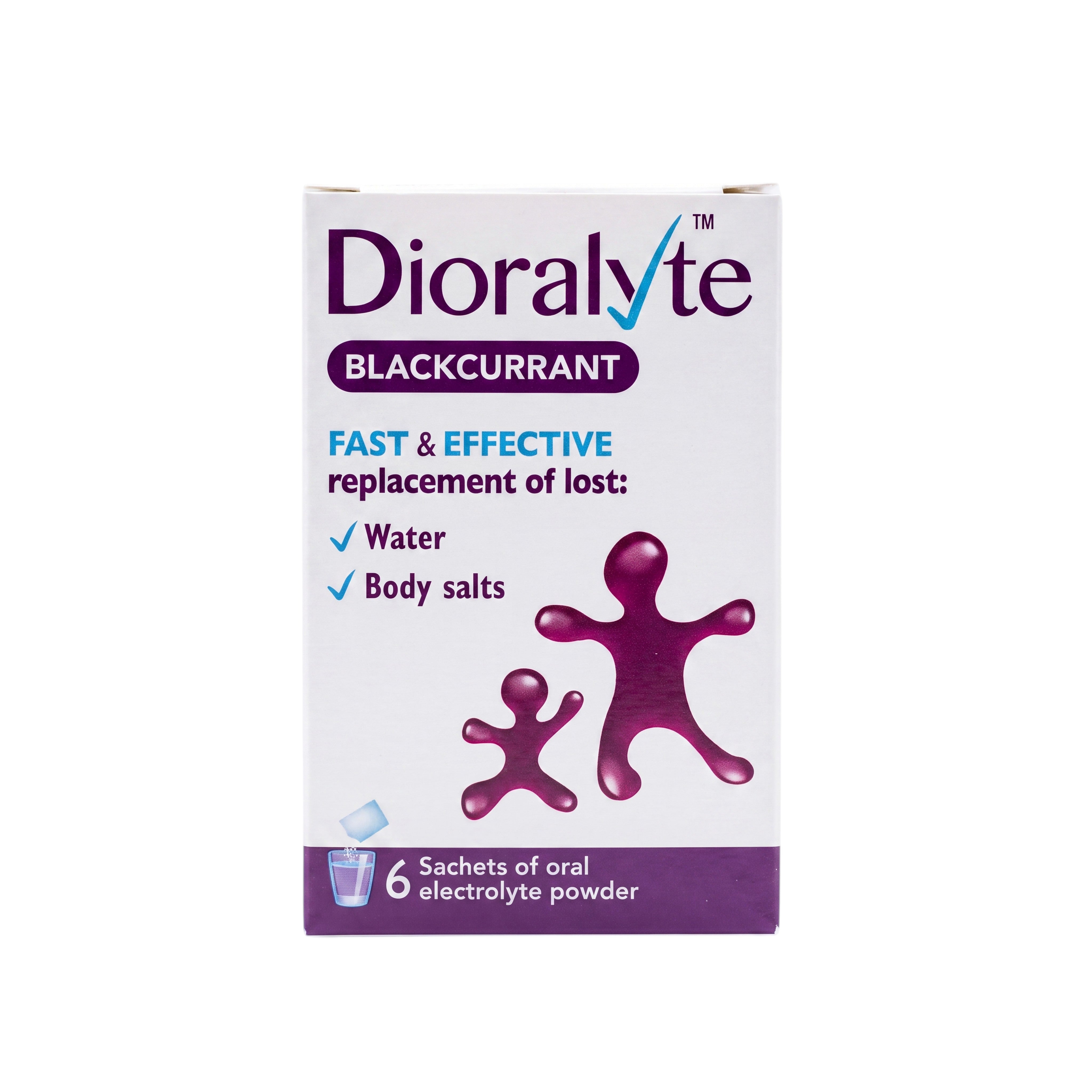Dioralyte Blackcurrant Oral Electrolyte Powder – Front