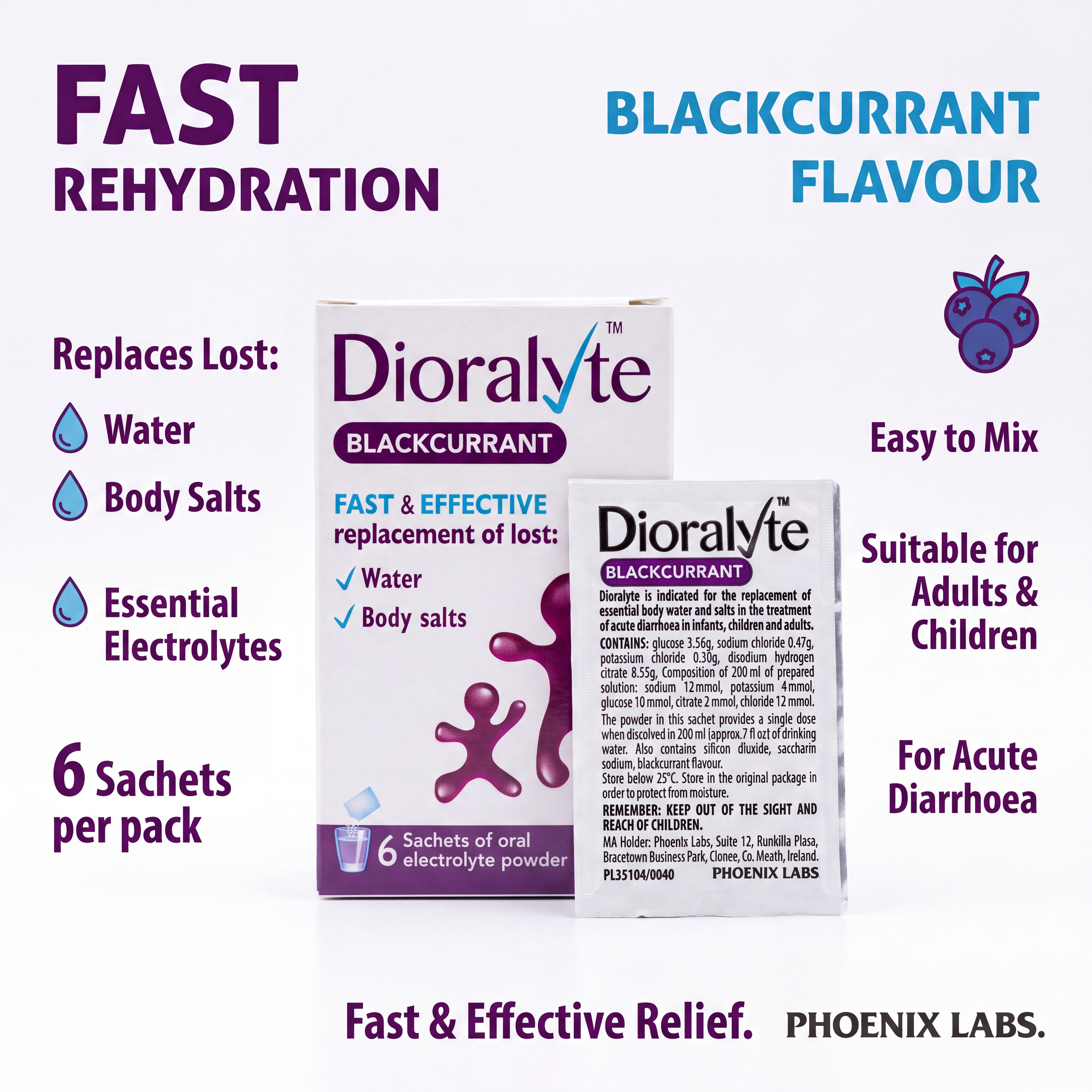 Dioralyte Blackcurrant Oral Electrolyte Powder – Lifestyle