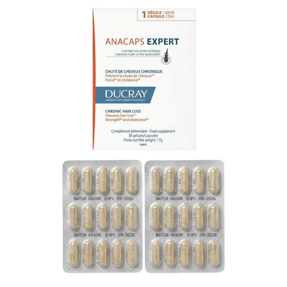 Ducray Anacaps Expert 30 Capsules – Pack (Box & Capsules)