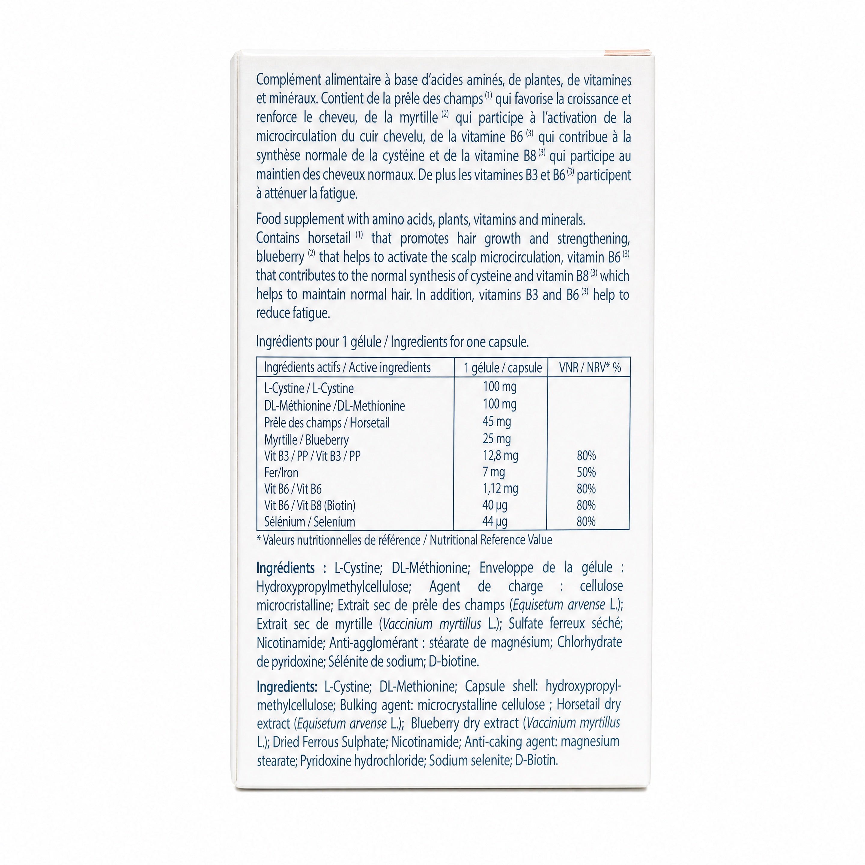 Ducray Anacaps Reactiv 30 Capsules – Ingredients and Nutrition Information