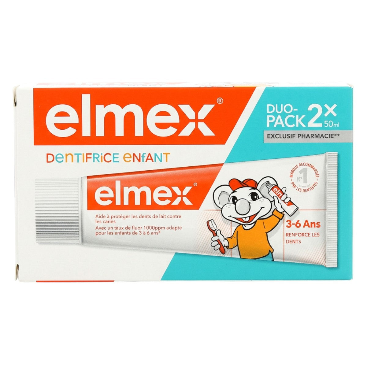 Elmex kids toothpaste duo pack 3–6 years, cavity protection and enamel strengthening