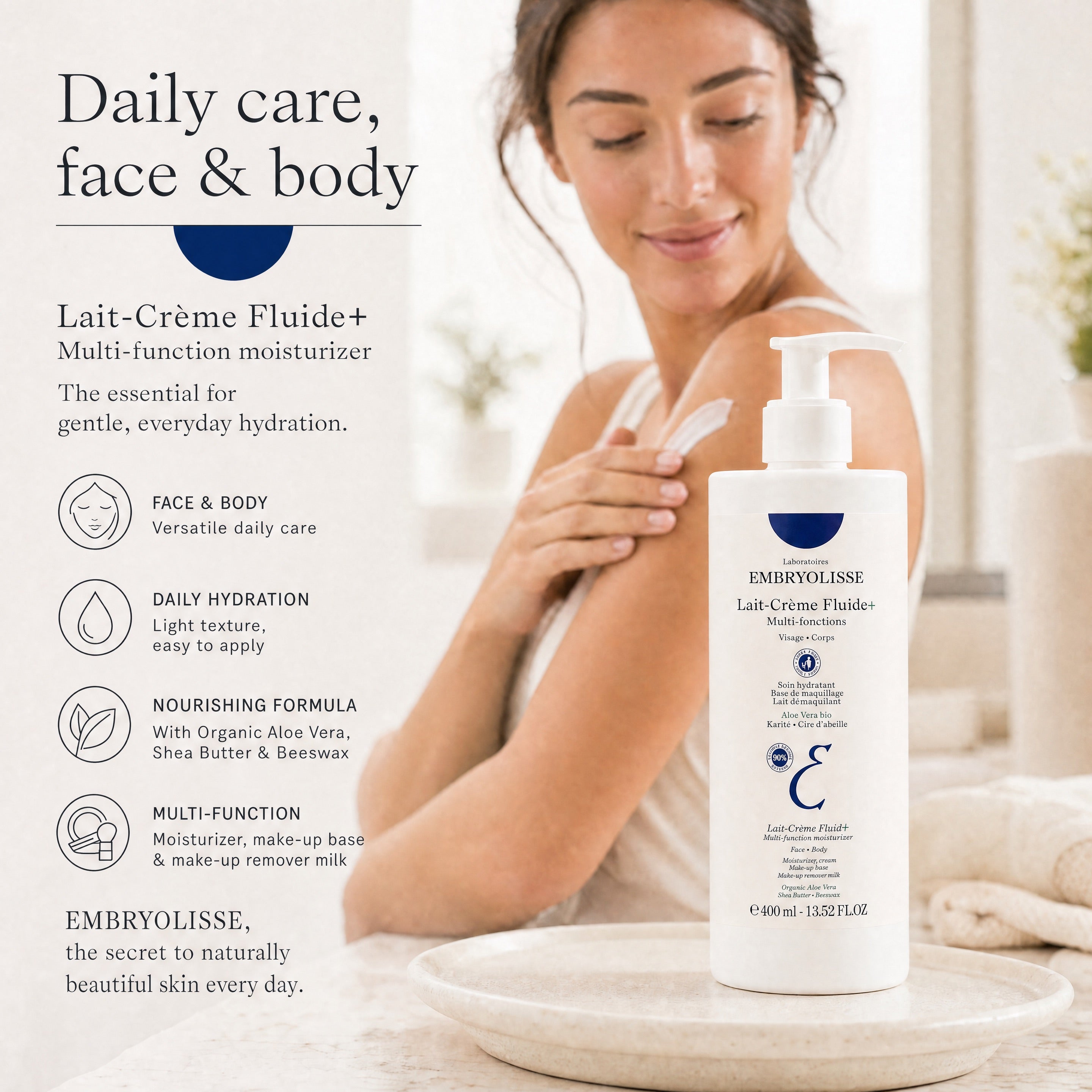 Embryolisse Lait-Crème Fluide+ 400 ml – Face and Body Daily Moisturizer