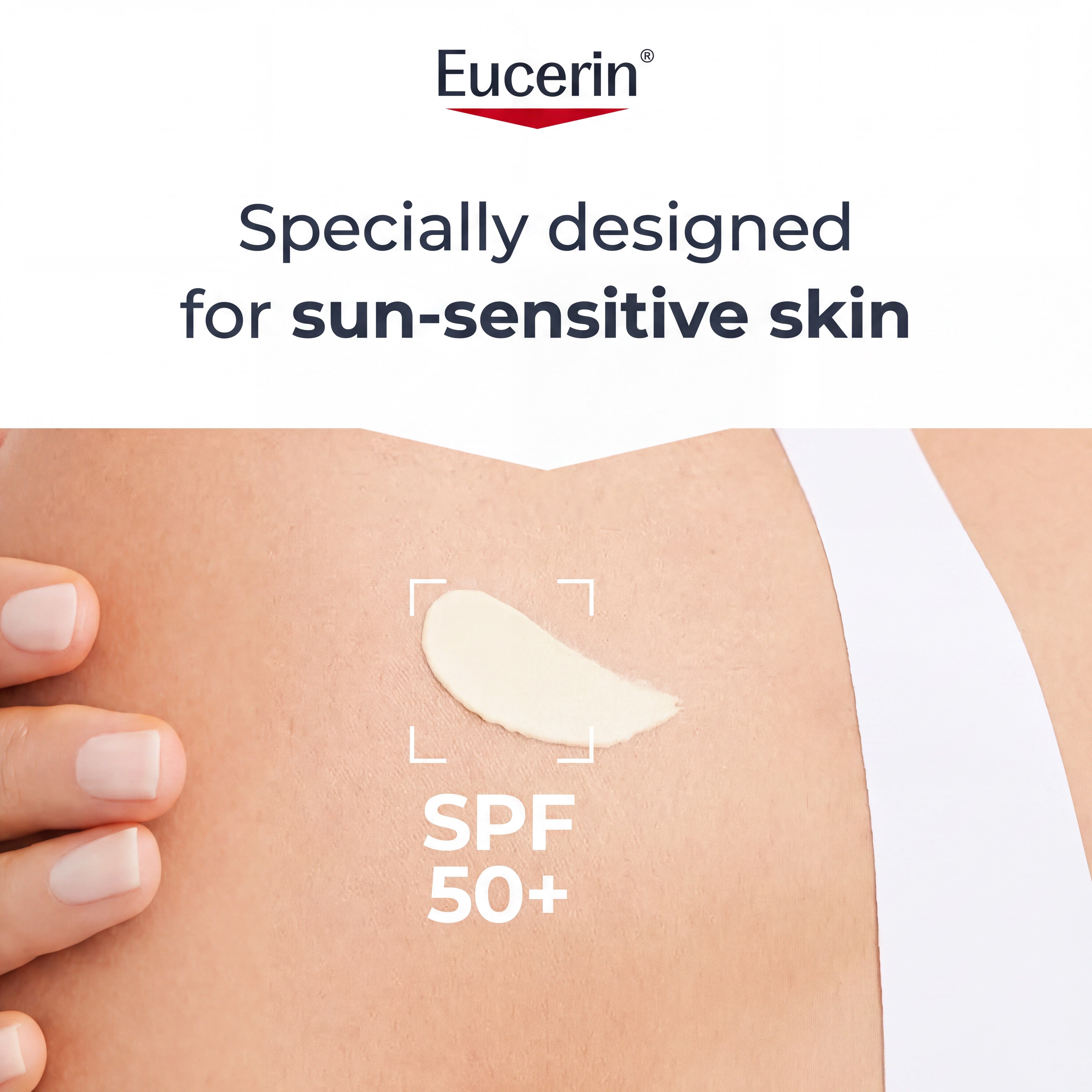 Eucerin Sun LEB PLE Protect SPF 50+ – Sun-Sensitive Skin Application