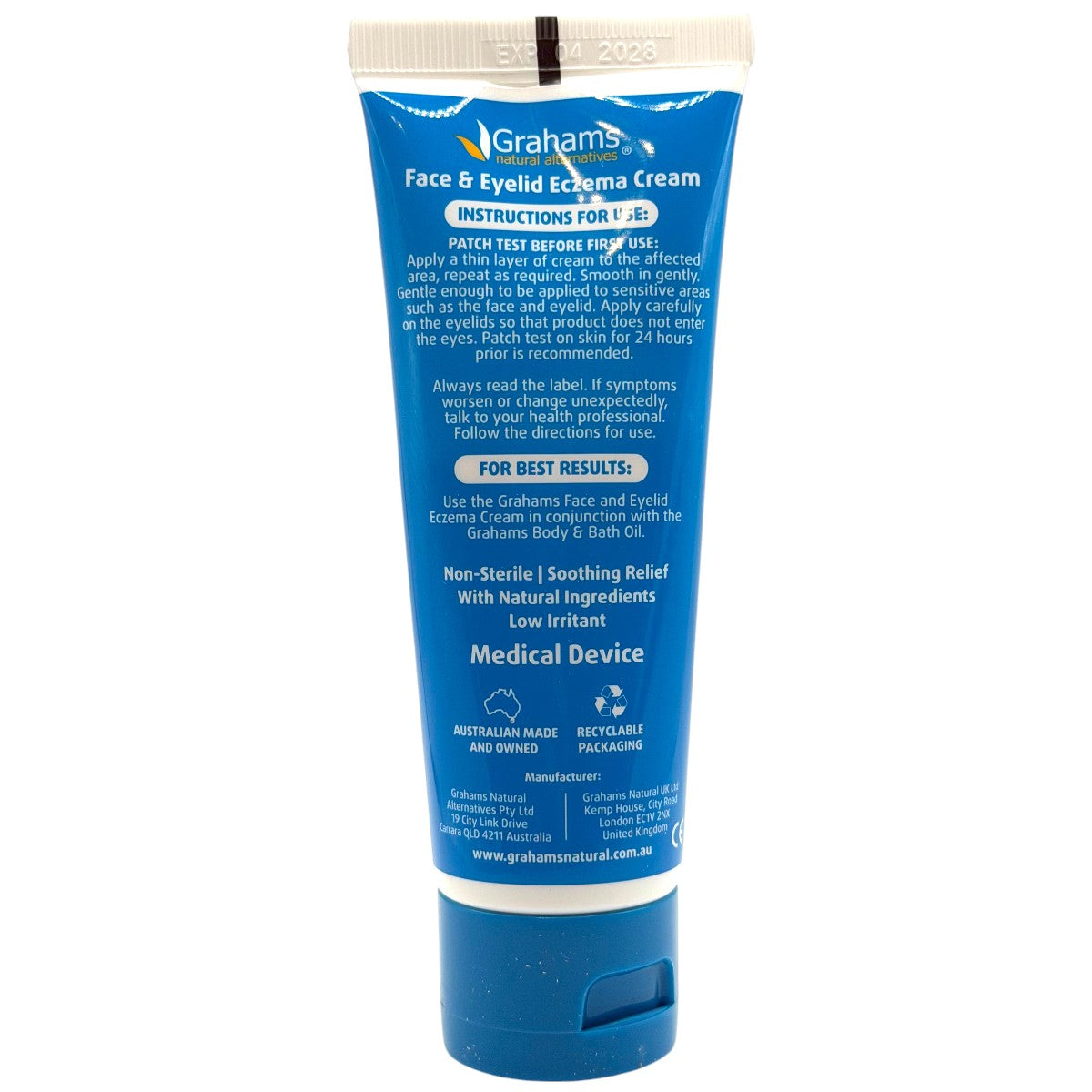 Grahams Face & Eyelid Eczema Cream – Back