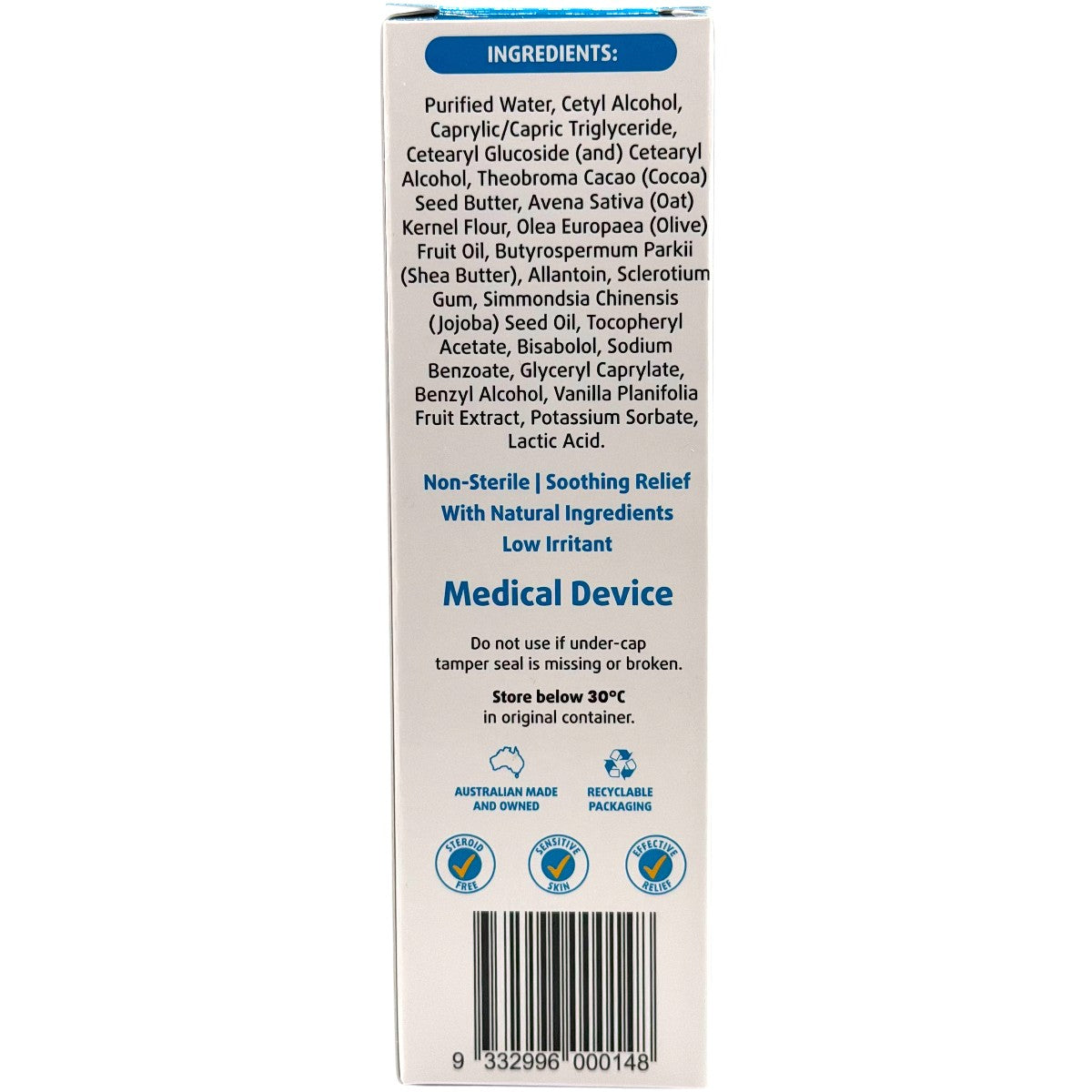 Grahams Face & Eyelid Eczema Cream – Box Back