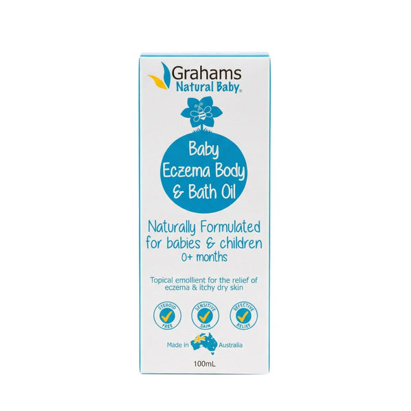 Grahams Natural Baby Eczema Body & Bath Oil 100mL – Box Front