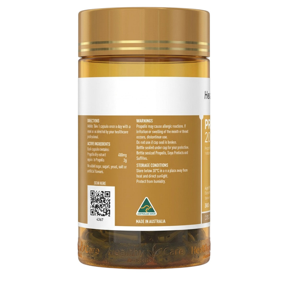 Healthy Care Propolis 2000 High Strength Capsules – Back