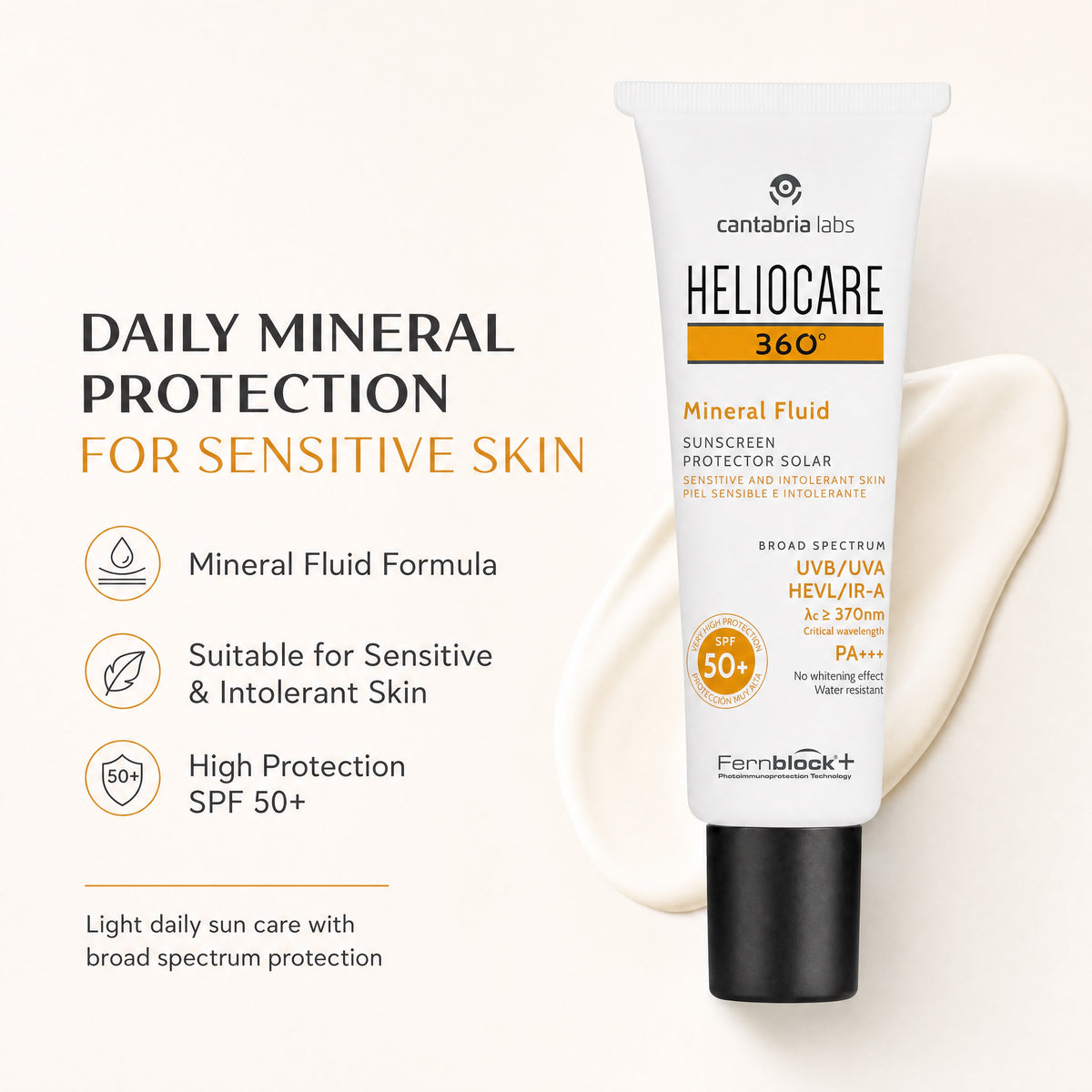 Heliocare 360 Mineral Fluid SPF 50+ – Mineral Sunscreen for Sensitive Skin