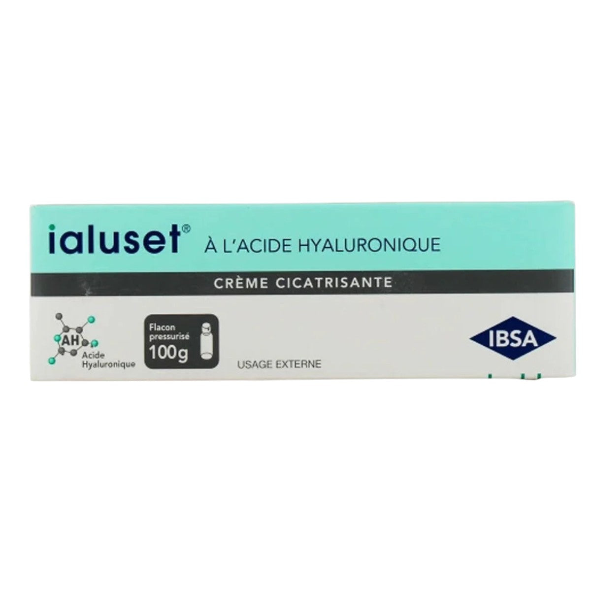 Ialuset Hyaluronic Acid Cream 100g tube and box – hydrating protective skin care