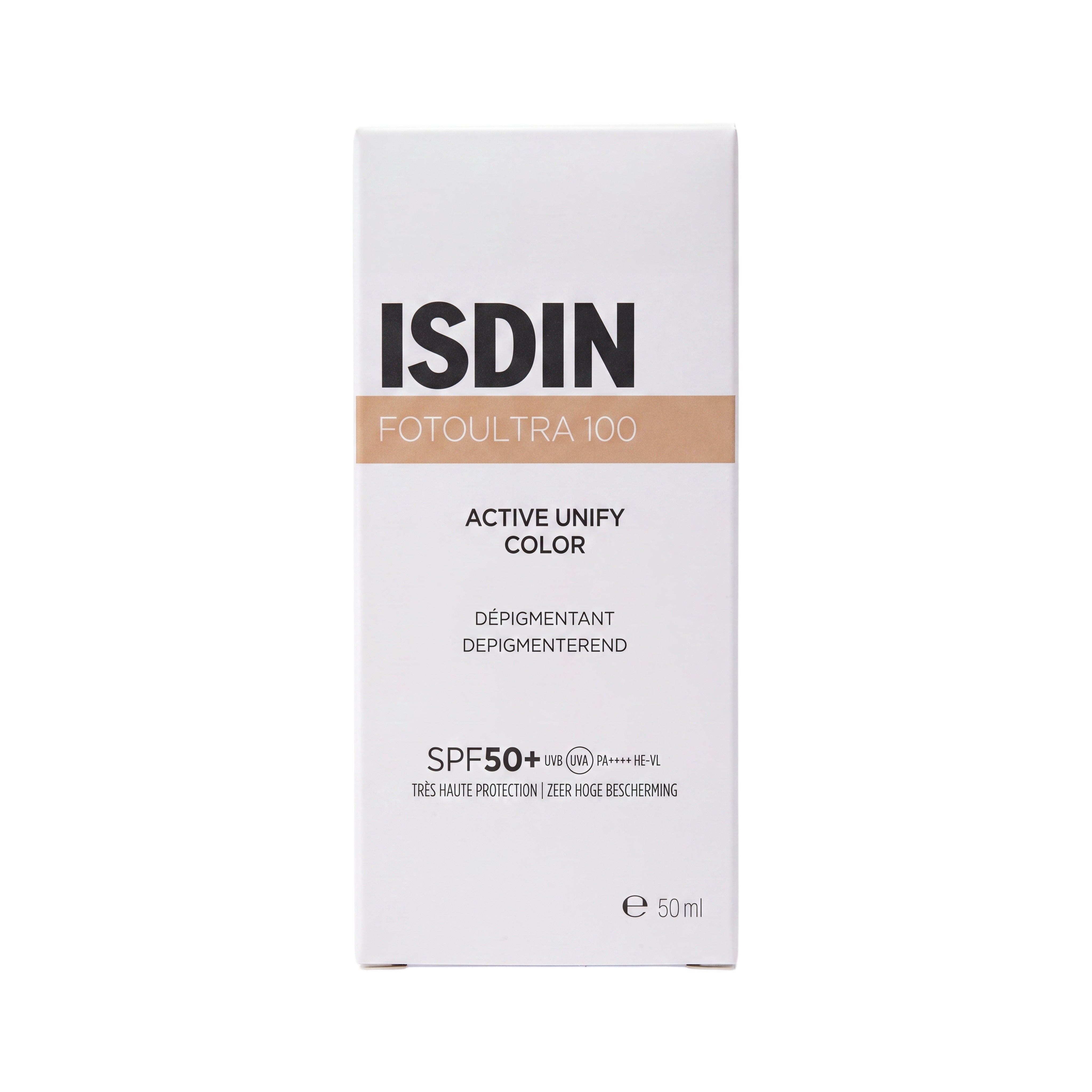 ISDIN FotoUltra 100 Active Unify Color SPF50+ – Packaging