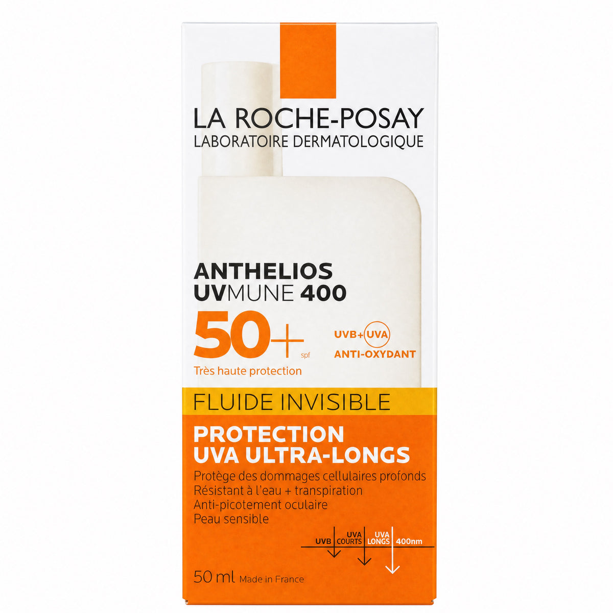 La Roche-Posay Anthelios UVMune 400 Invisible Fluid SPF50+ With Fragrance 50ml – Front Box