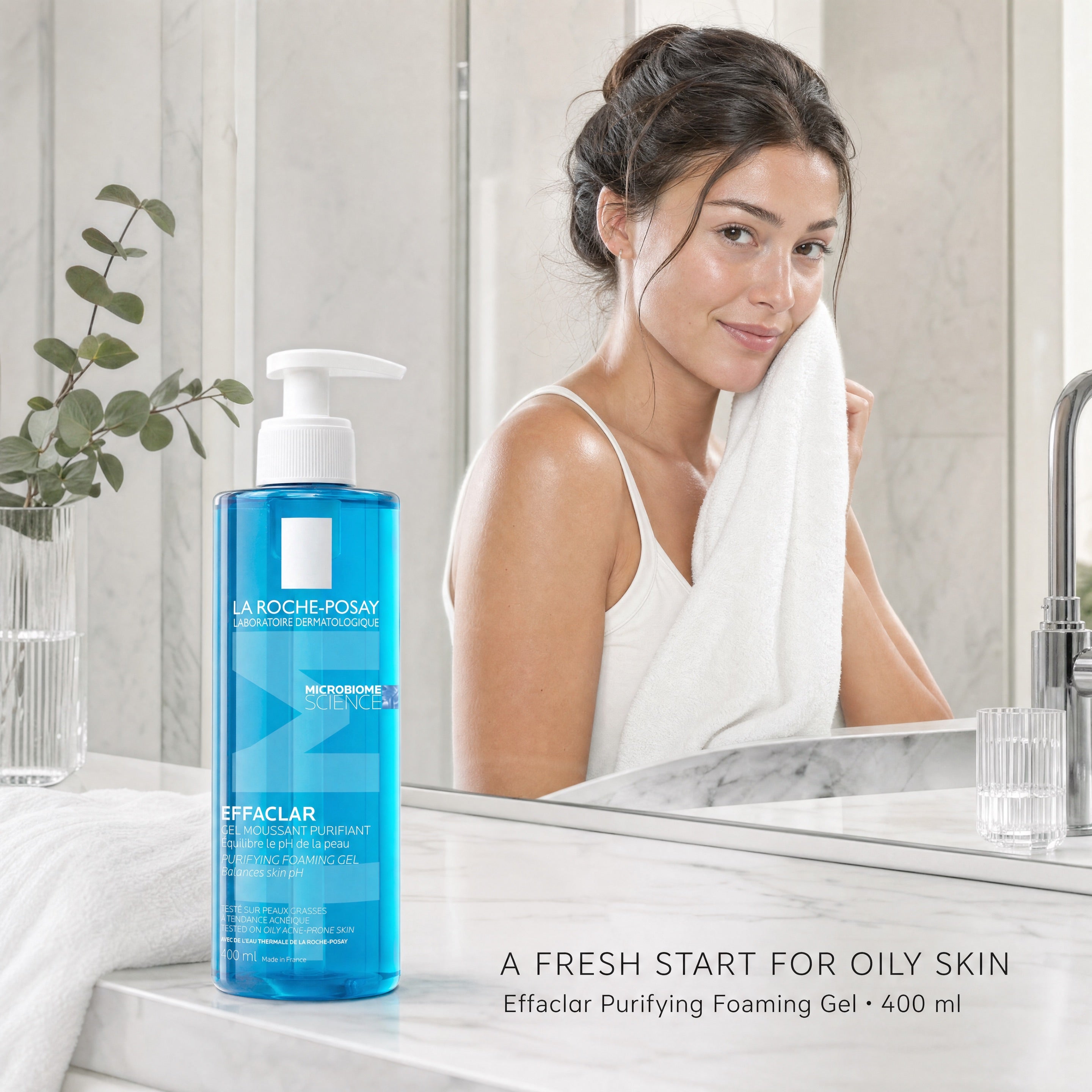 La Roche-Posay Effaclar Purifying Foaming Gel 400ml in a daily skincare routine for oily skin