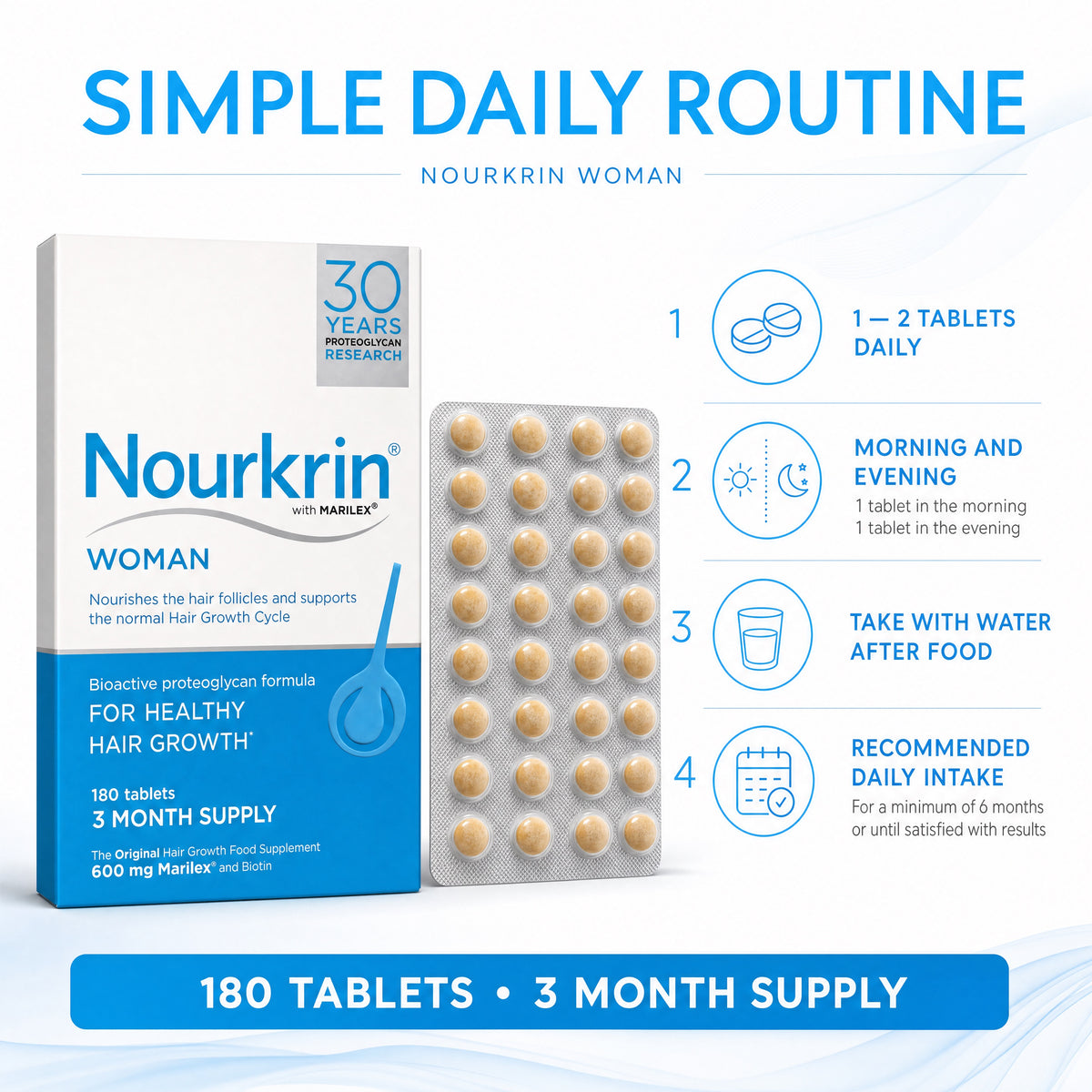 Nourkrin Woman with Marilex 180 Tablets – Daily Routine