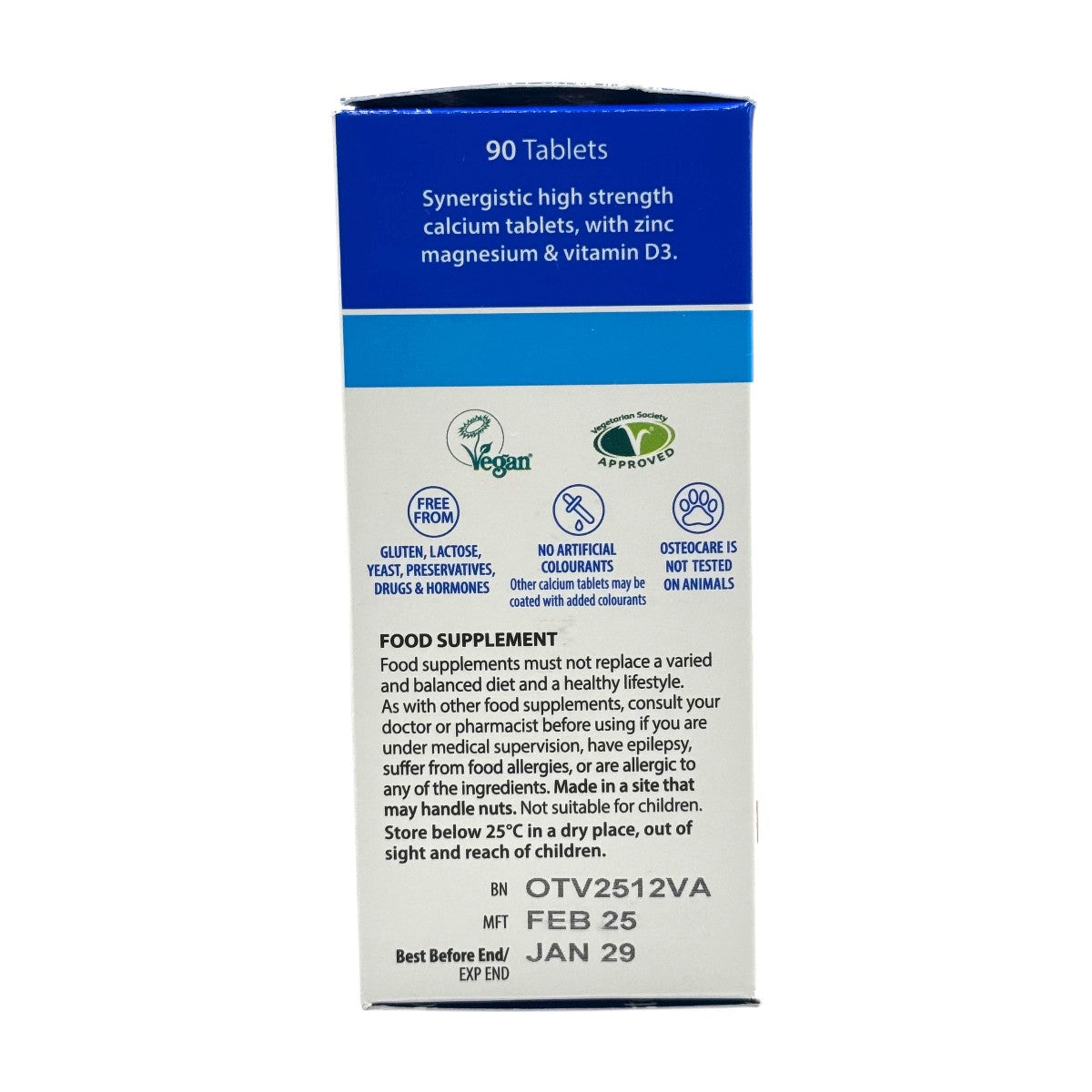 Osteocare Original side panel ingredients and directions