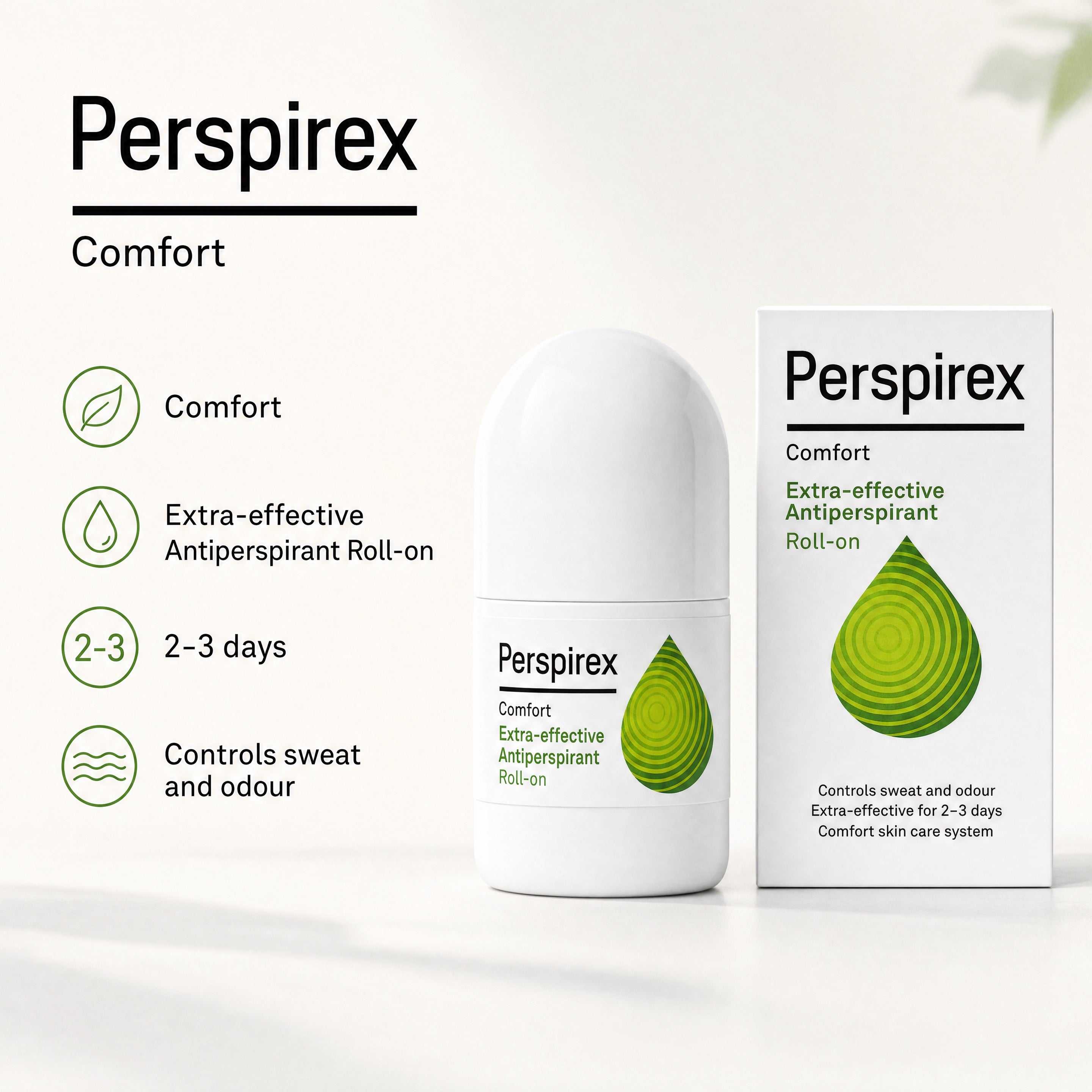 Perspirex Comfort Antiperspirant – Sweat and Odor Protection for 2–3 Days