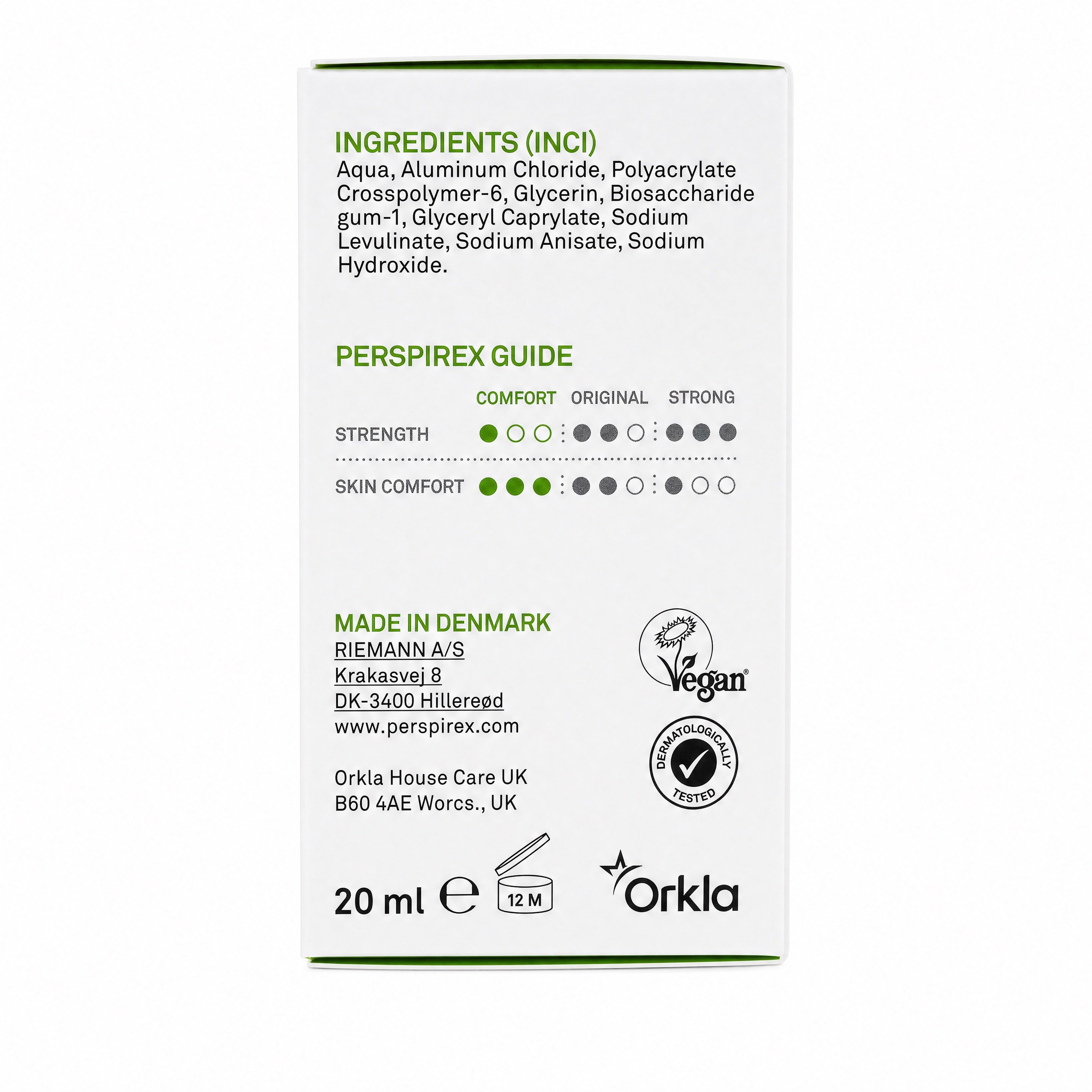 Perspirex Comfort Antiperspirant Roll-On 20 ml – Ingredients and Back