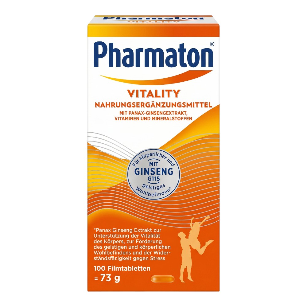 Pharmaton Vitality Ginseng G115 100 Tablets – Front