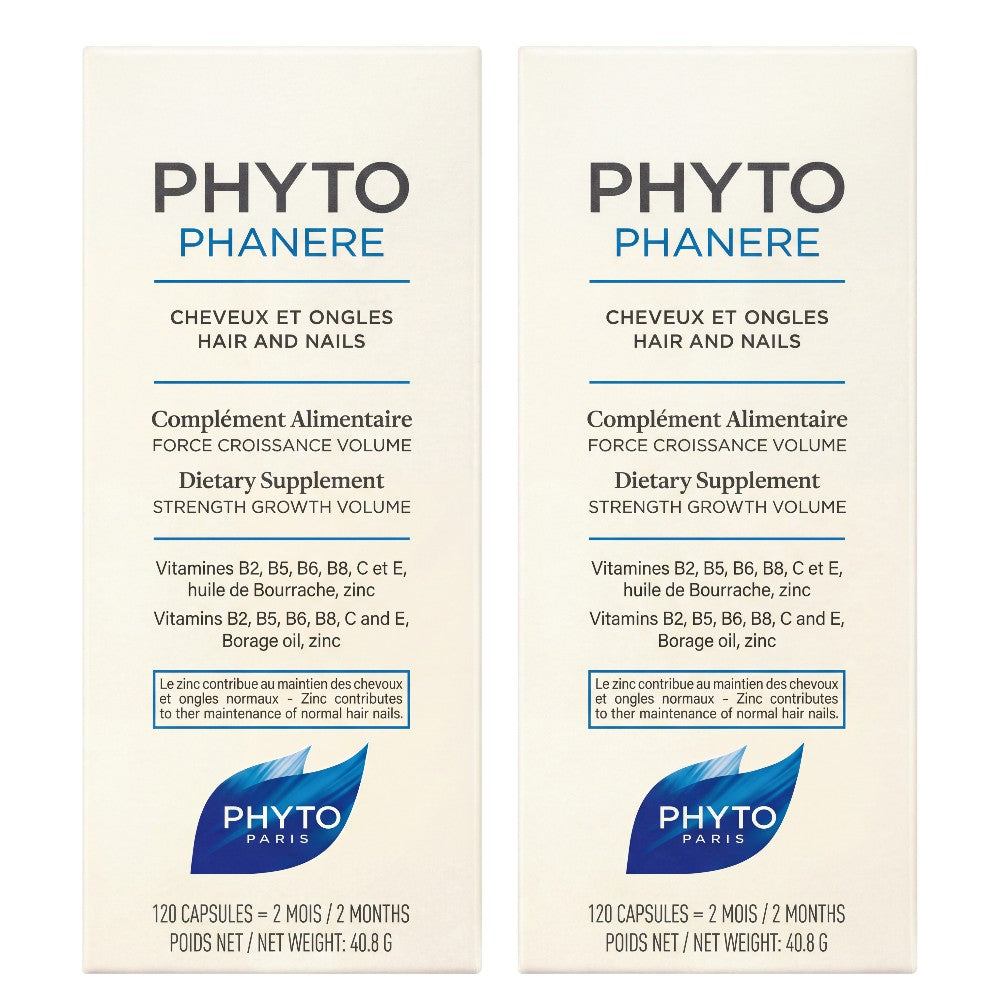 Phyto Phytophanere Hair & Nails Supplement 2 x 120 (240 Caps) 4 Month Supply