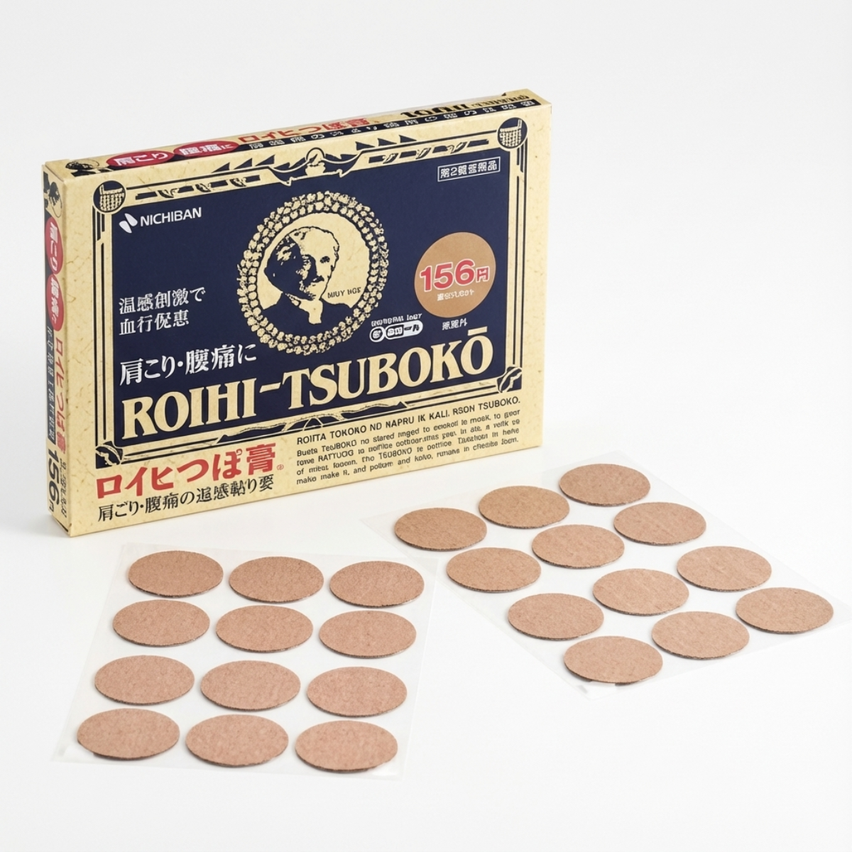 Roihi-Tsuboko round heating plasters sheets for muscle and joint pain relief