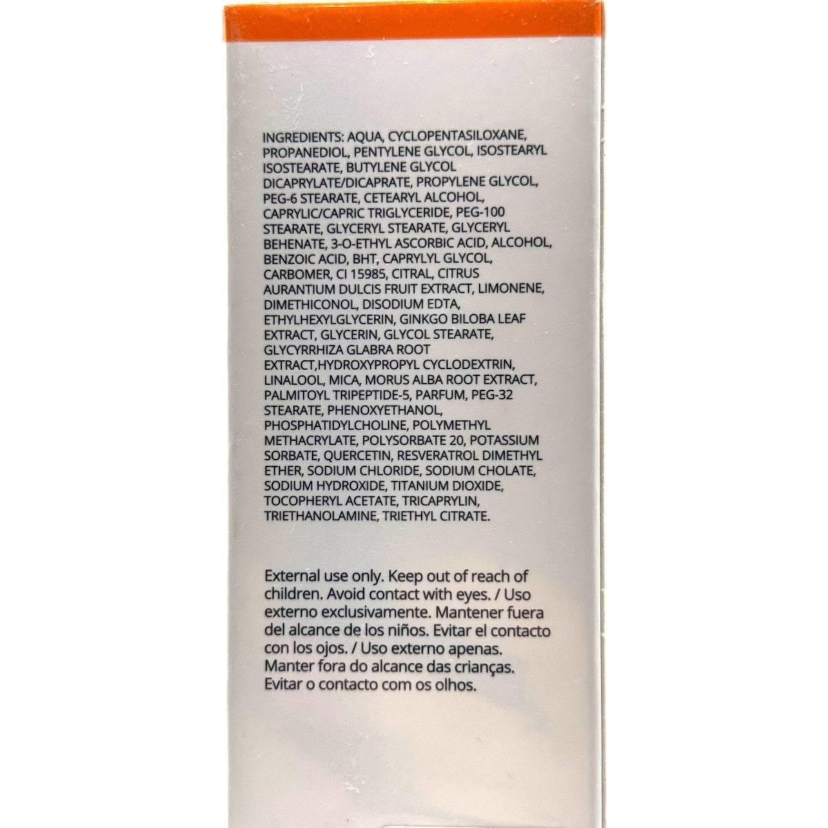 Sesderma C-VIT Radiance Glowing Fluid ingredients list on box