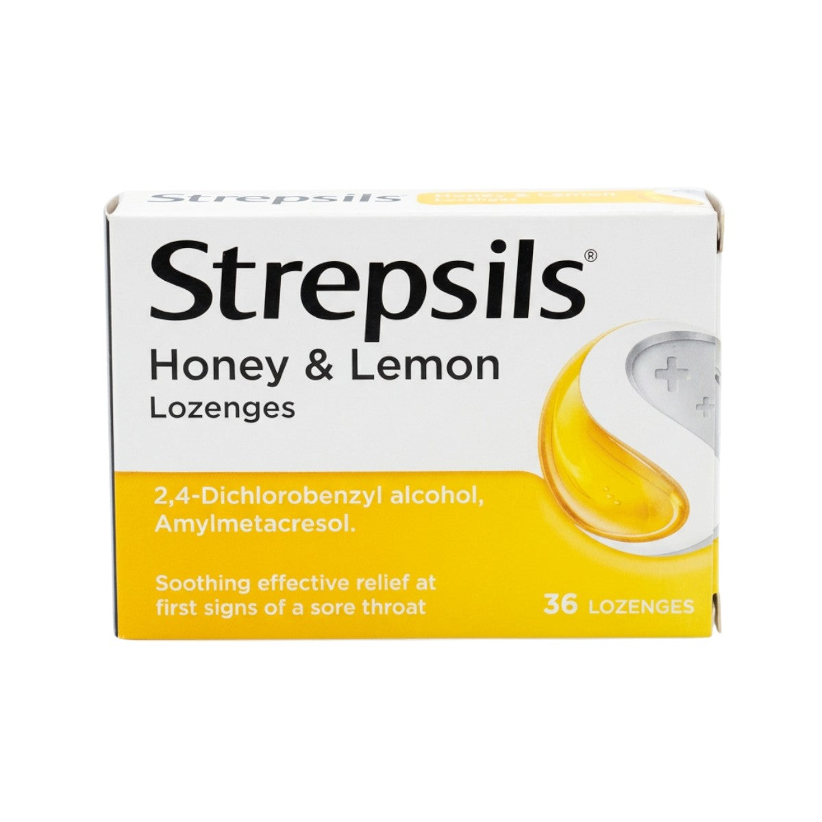 Strepsils Honey & Lemon Lozenges 36 front of box