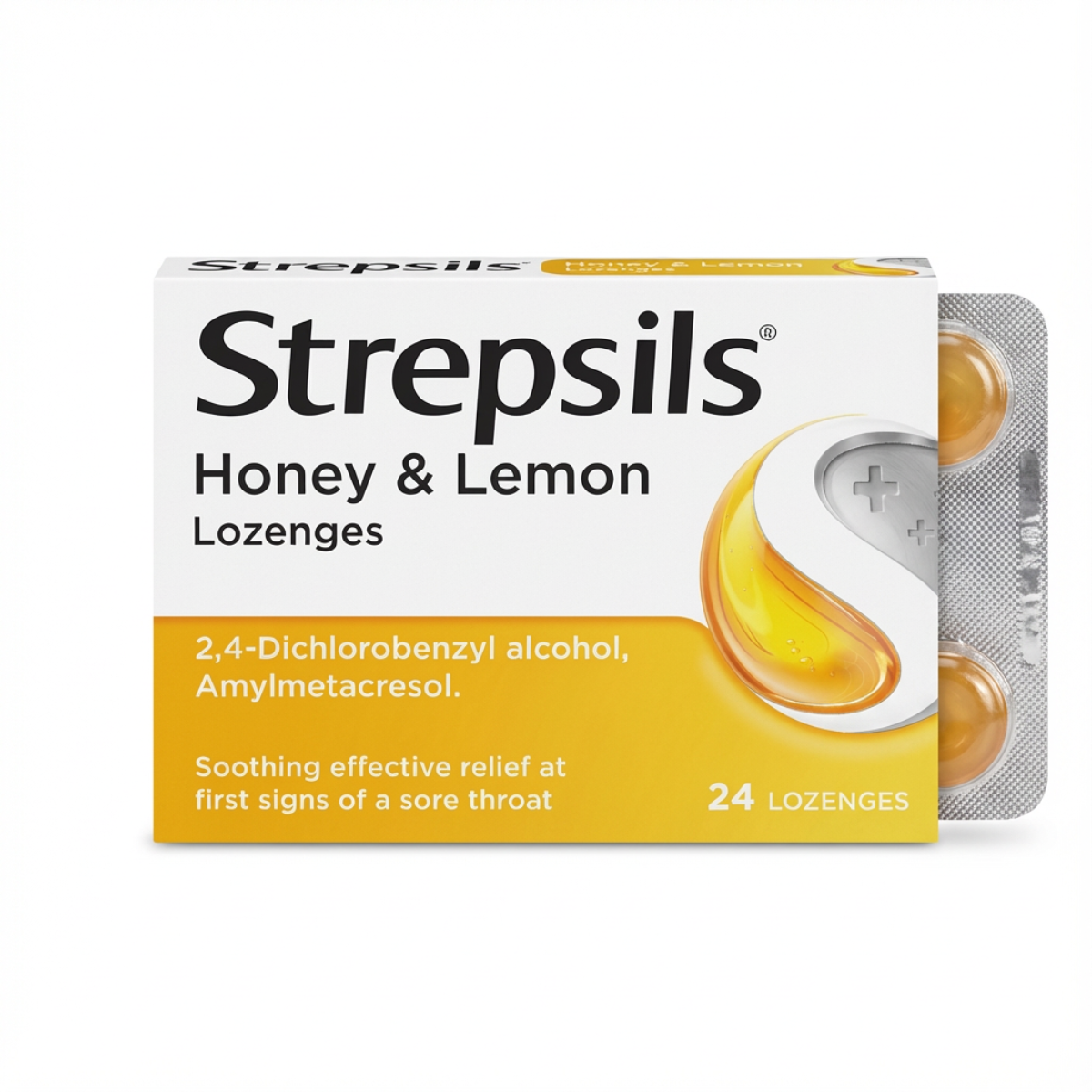 Strepsils Honey & Lemon Lozenges – 24 Lozenges Blister Pack