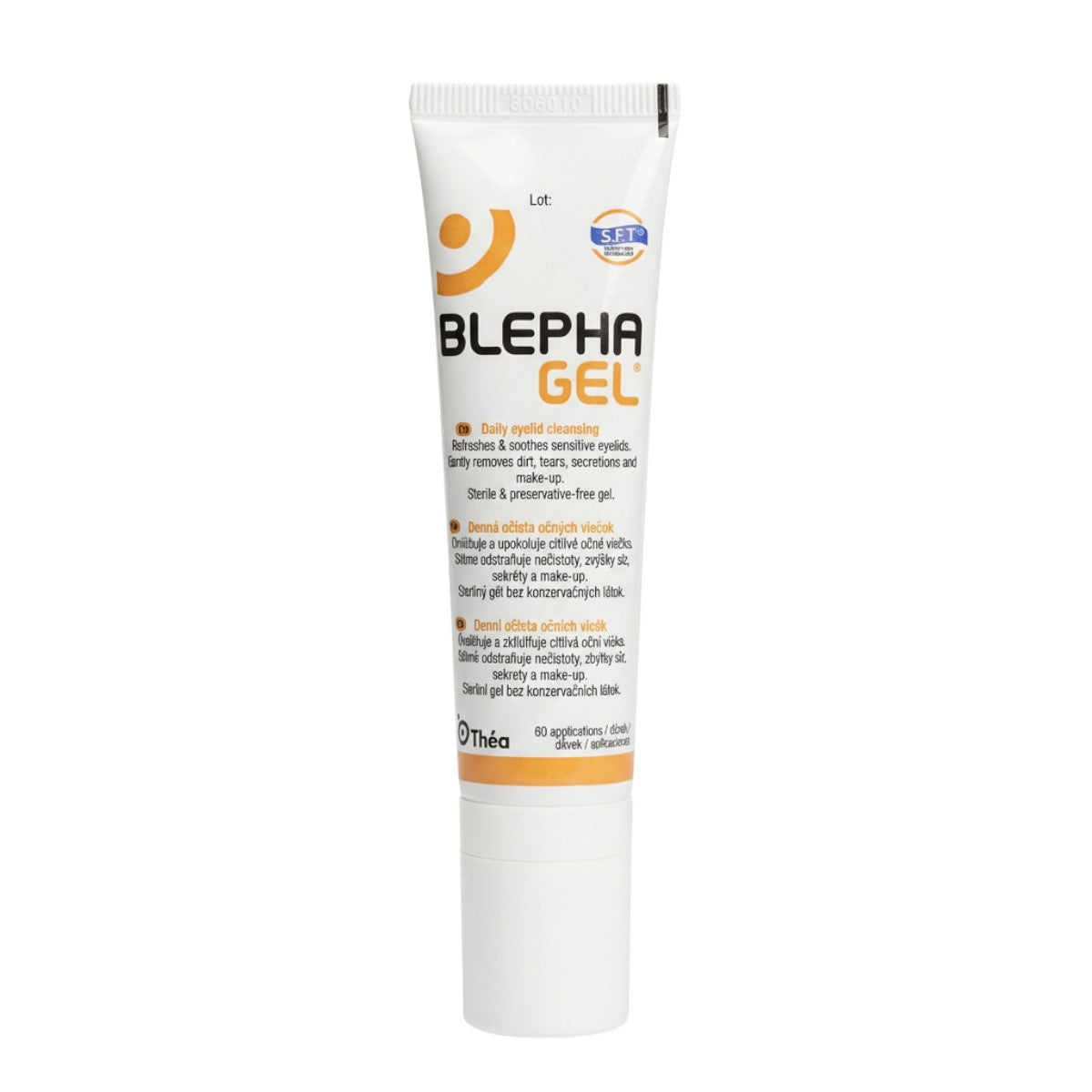 Théa Blephagel eyelid cleansing gel tube front view