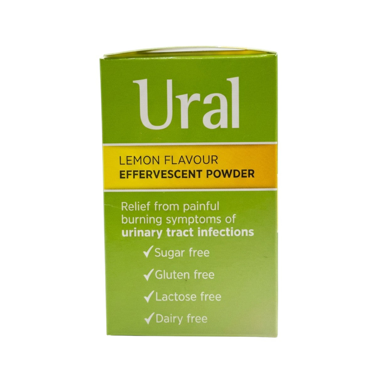Ural Lemon Flavour Effervescent Powder – Side Packaging View