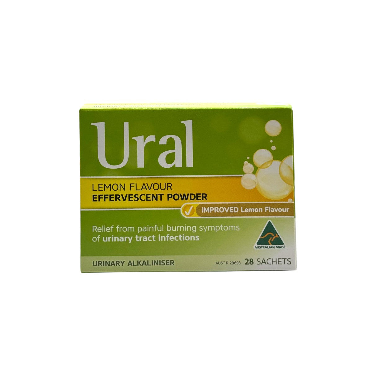 Ural Lemon Effervescent Powder 28 sachets front of box