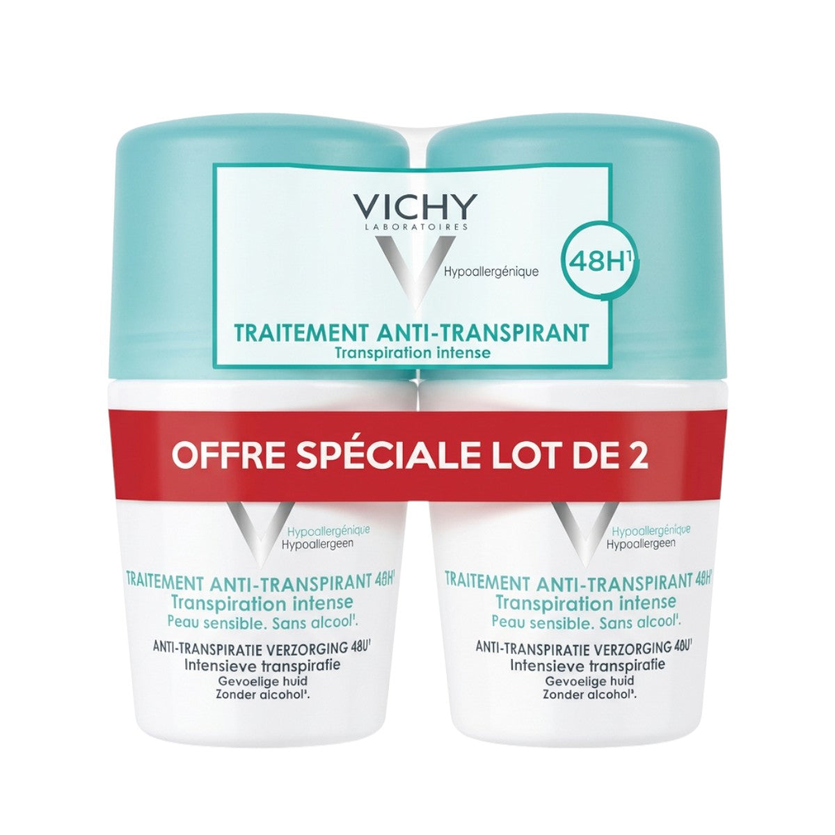 Vichy 48H Anti-Transpirant Roll-On Duo – Front