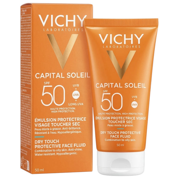 Vichy Capital Soleil Dry Touch Face Fluid SPF 50 – Box and Tube