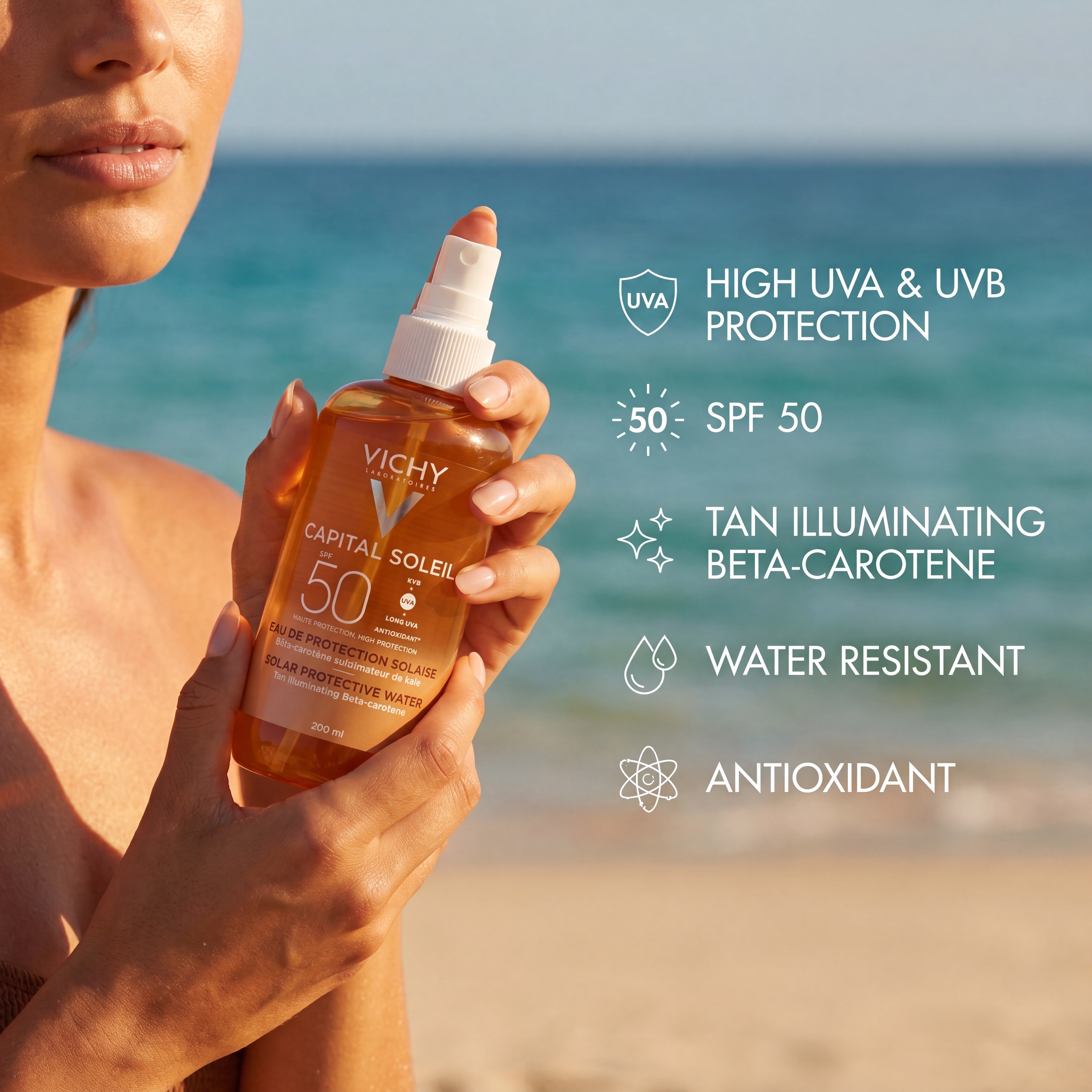 Vichy Capital Soleil Solar Protective Water SPF50 – Benefits